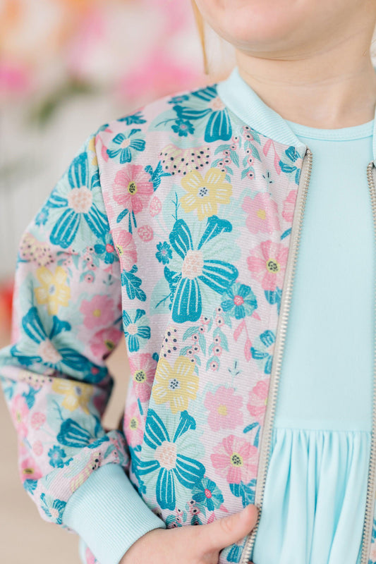 Floral Garden Shimmer Satin Jacket Mila & Rose
