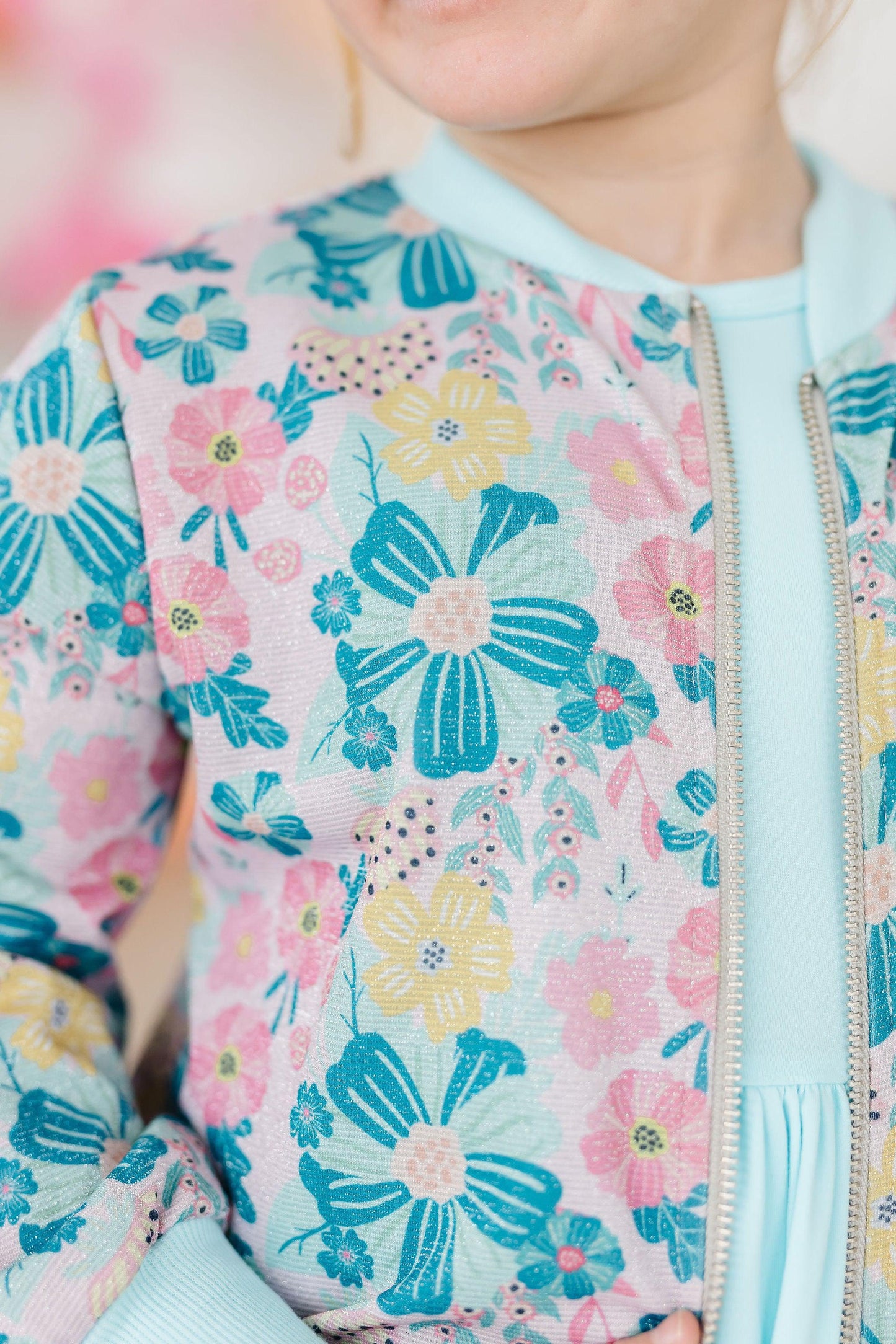 Floral Garden Shimmer Satin Jacket Mila & Rose