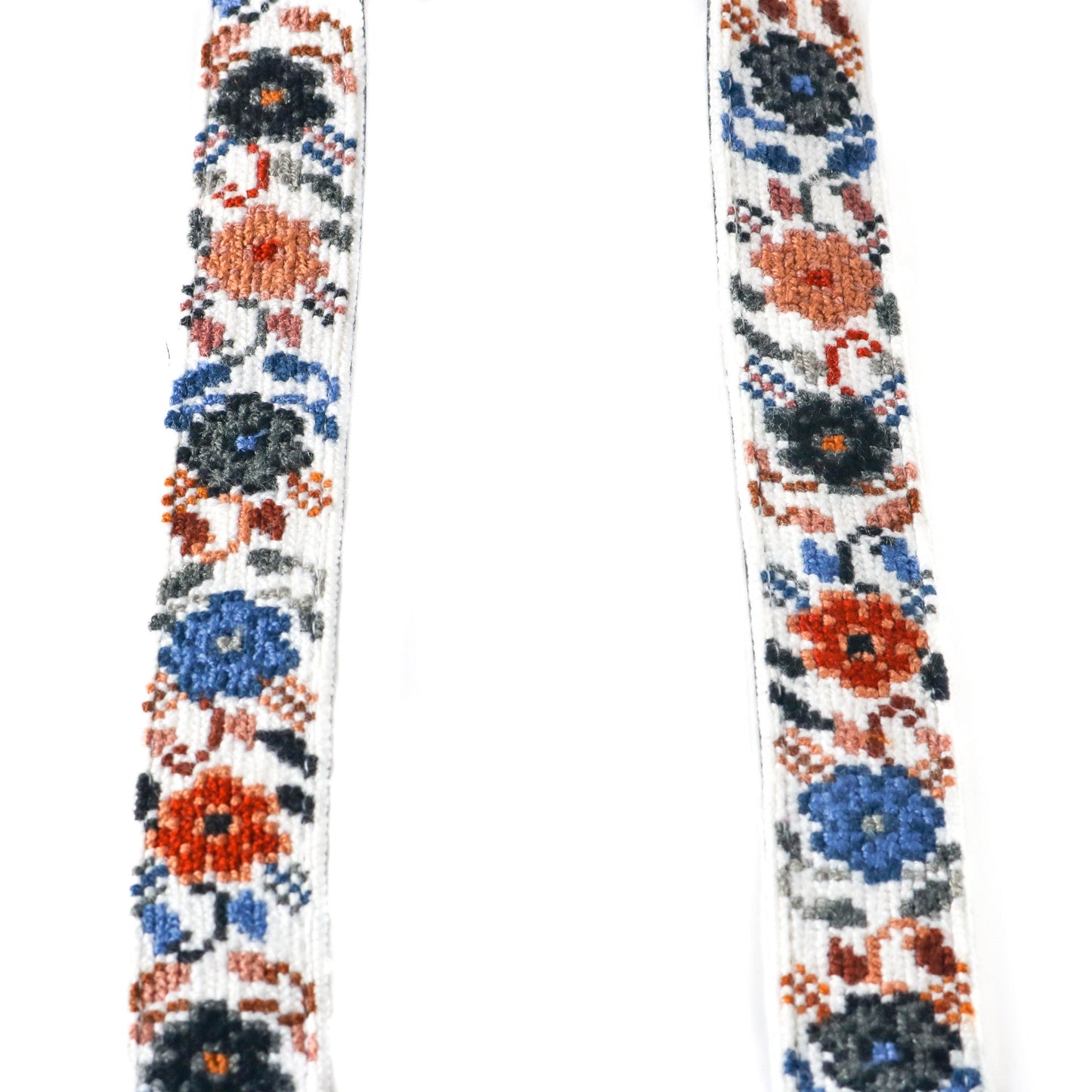 Mai Flowers Leather Woven Bag Strap