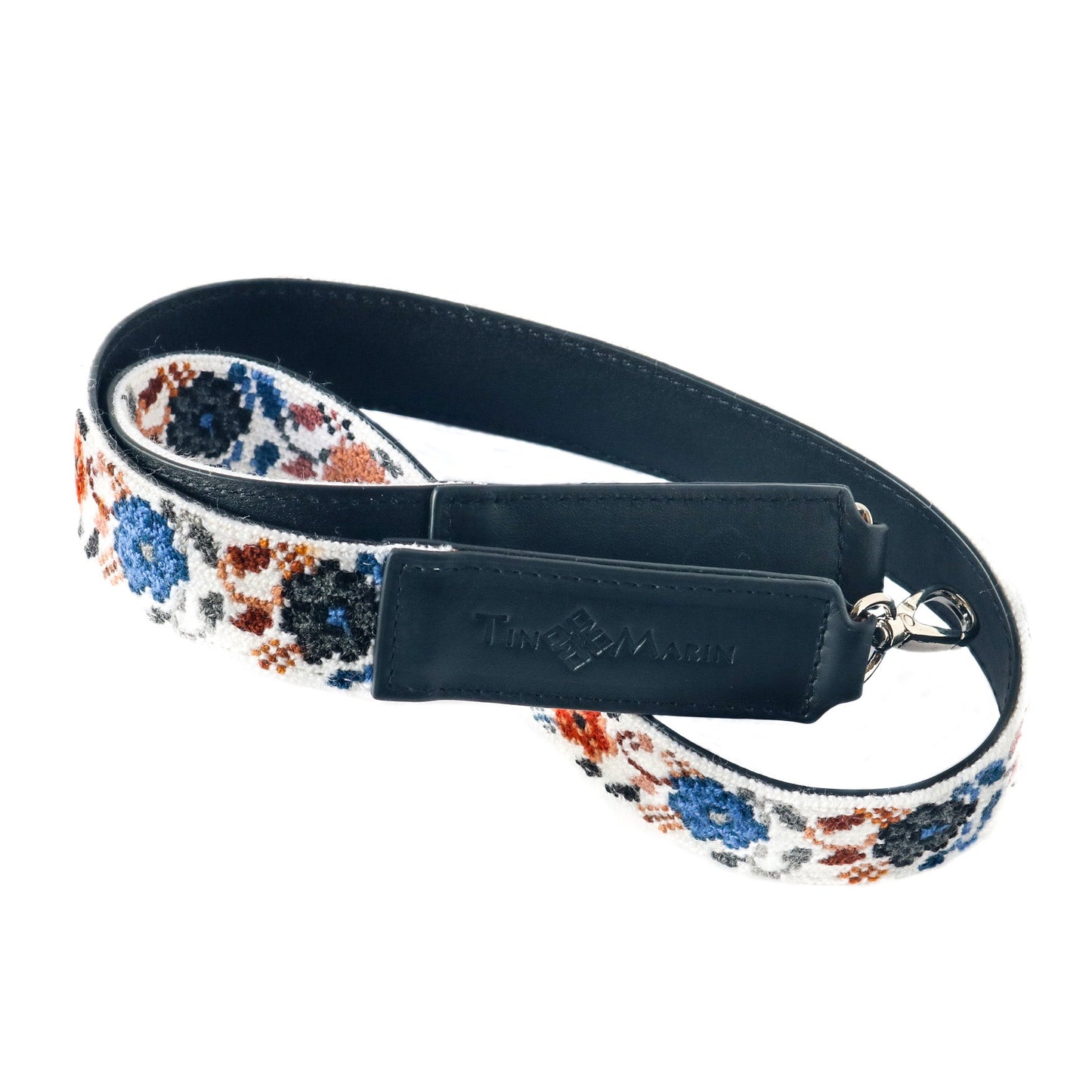 Mai Flowers Leather Woven Bag Strap