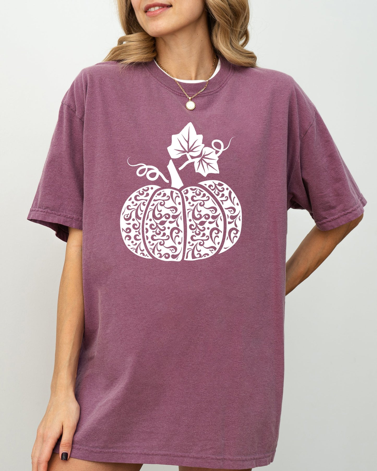 Folk Art Pumpkin Fall Autumn Thanksgiving Halloween Shirt Comfort Colors T-Shirt