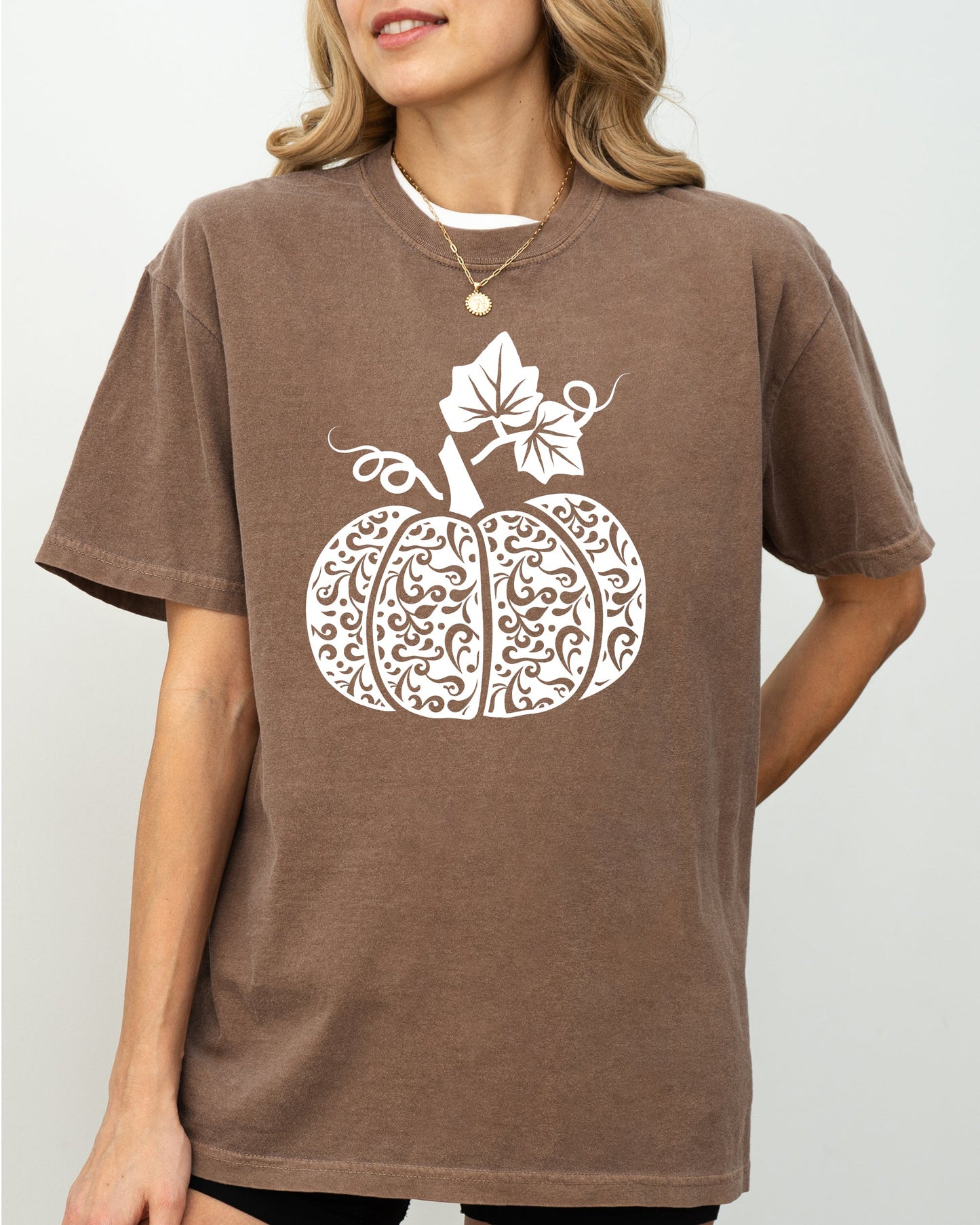 Folk Art Pumpkin Fall Autumn Thanksgiving Halloween Shirt Comfort Colors T-Shirt