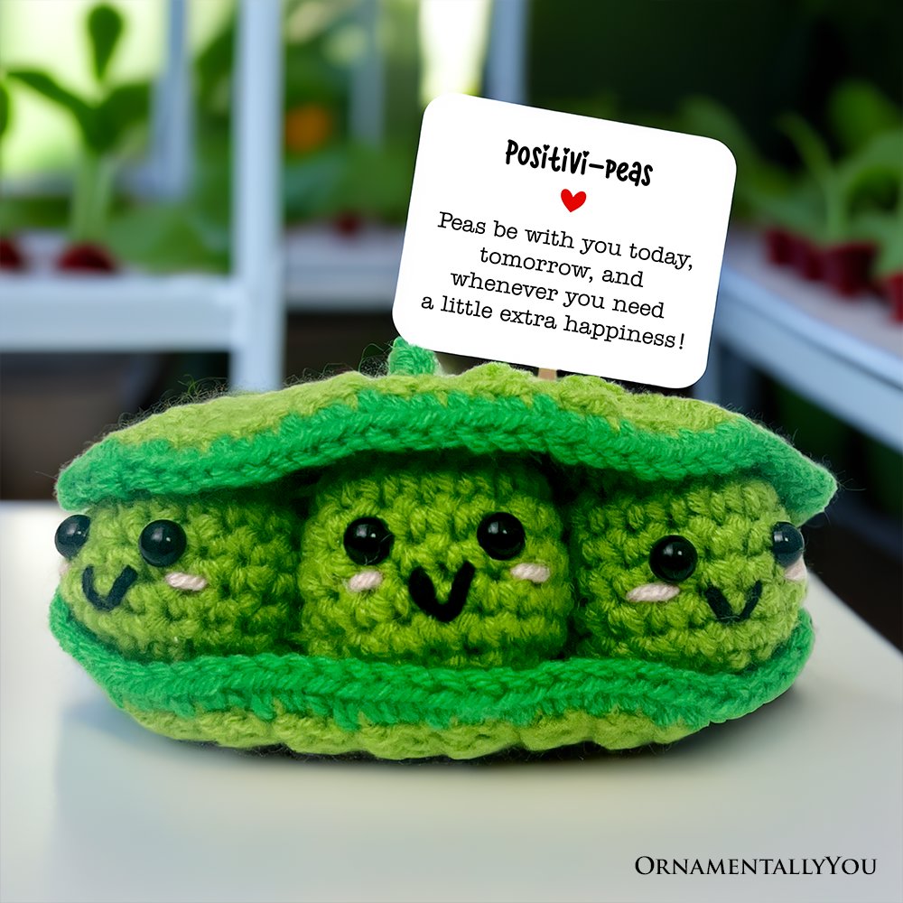Positivity Peas Crochet Support Doll Handmade Encouragement Gift