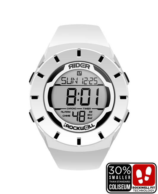 Coliseum Fit Forum Dual Time Zone Watch White Black Rockwell