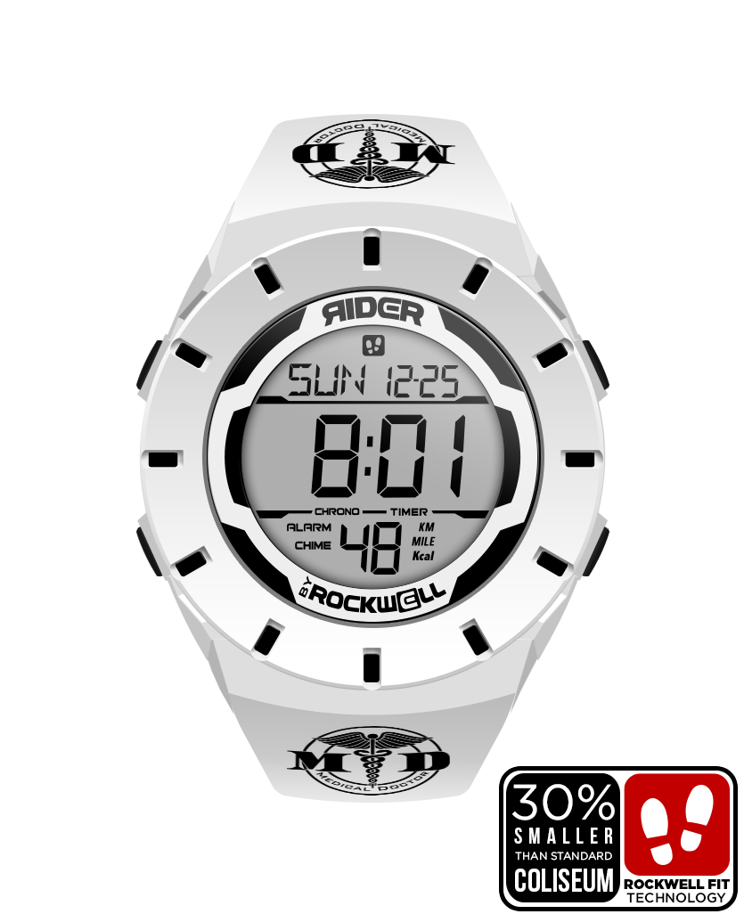 Coliseum Fit™ Forum White/Black Medical Watch MD Edition Rockwell Time