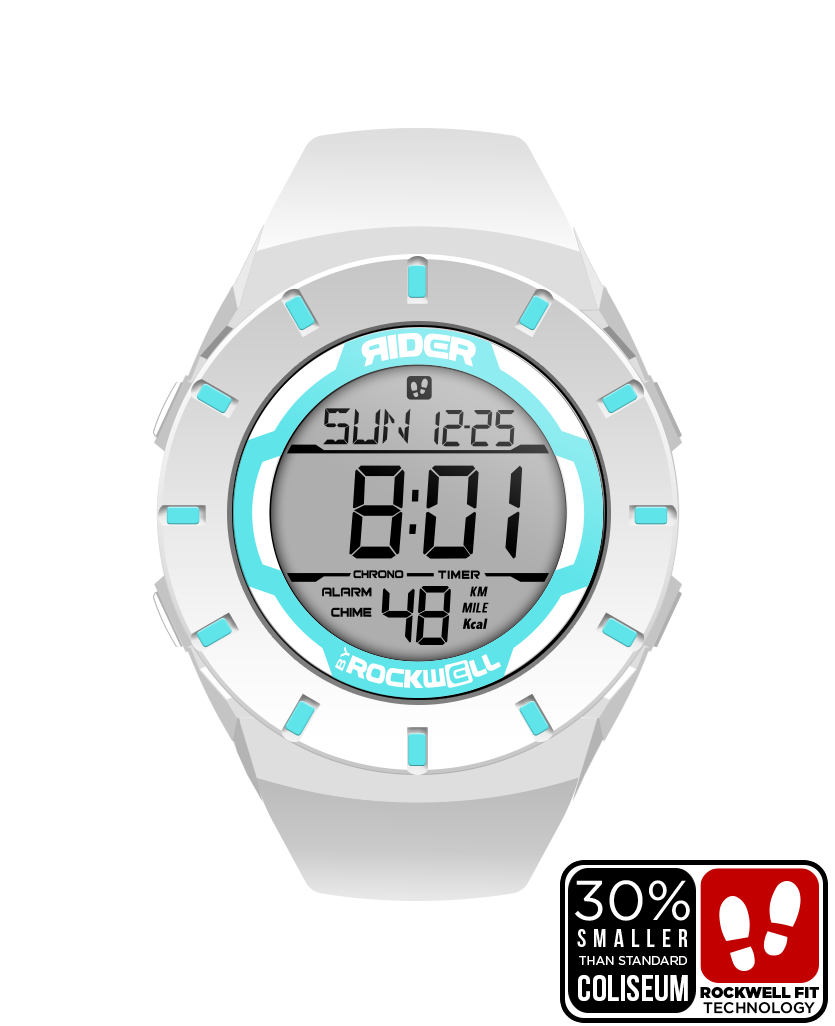 Coliseum Fit Forum White Teal Watch Rockwell