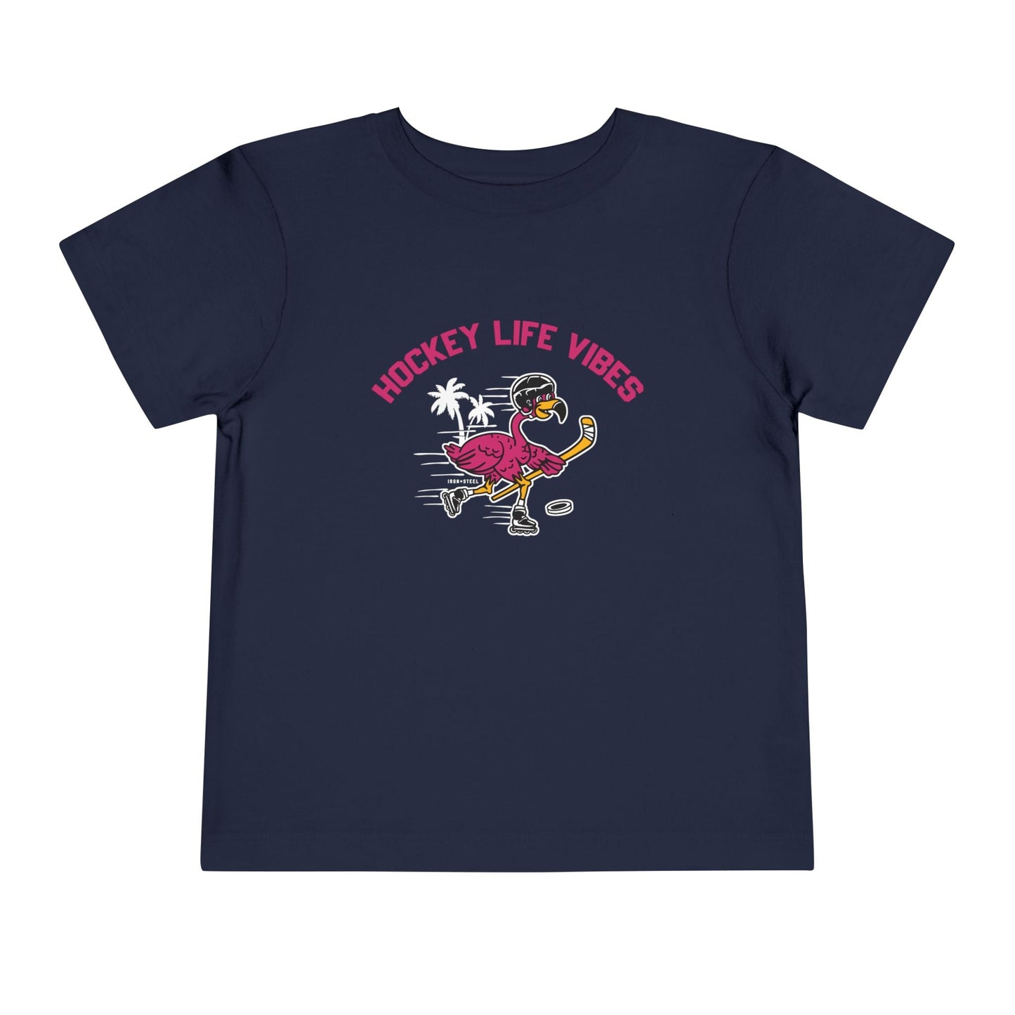 Inline Hockey Flamingo Toddler T-Shirt Iron+Steel Threads