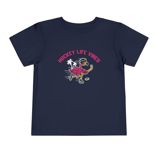 Inline Hockey Flamingo Toddler T-Shirt Iron+Steel Threads