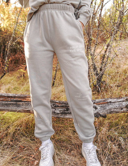 Fruit of the Spirit Grey Relaxed Unisex Sweatpant Elevated Faith