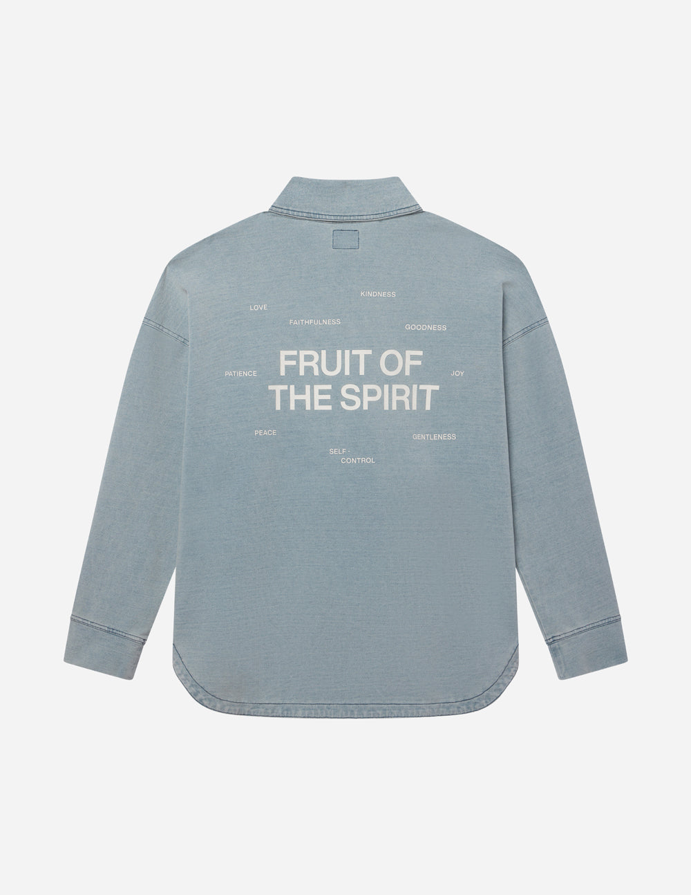Fruit of the Spirit Blue Shadow Oversized Shacket Elevated Faith