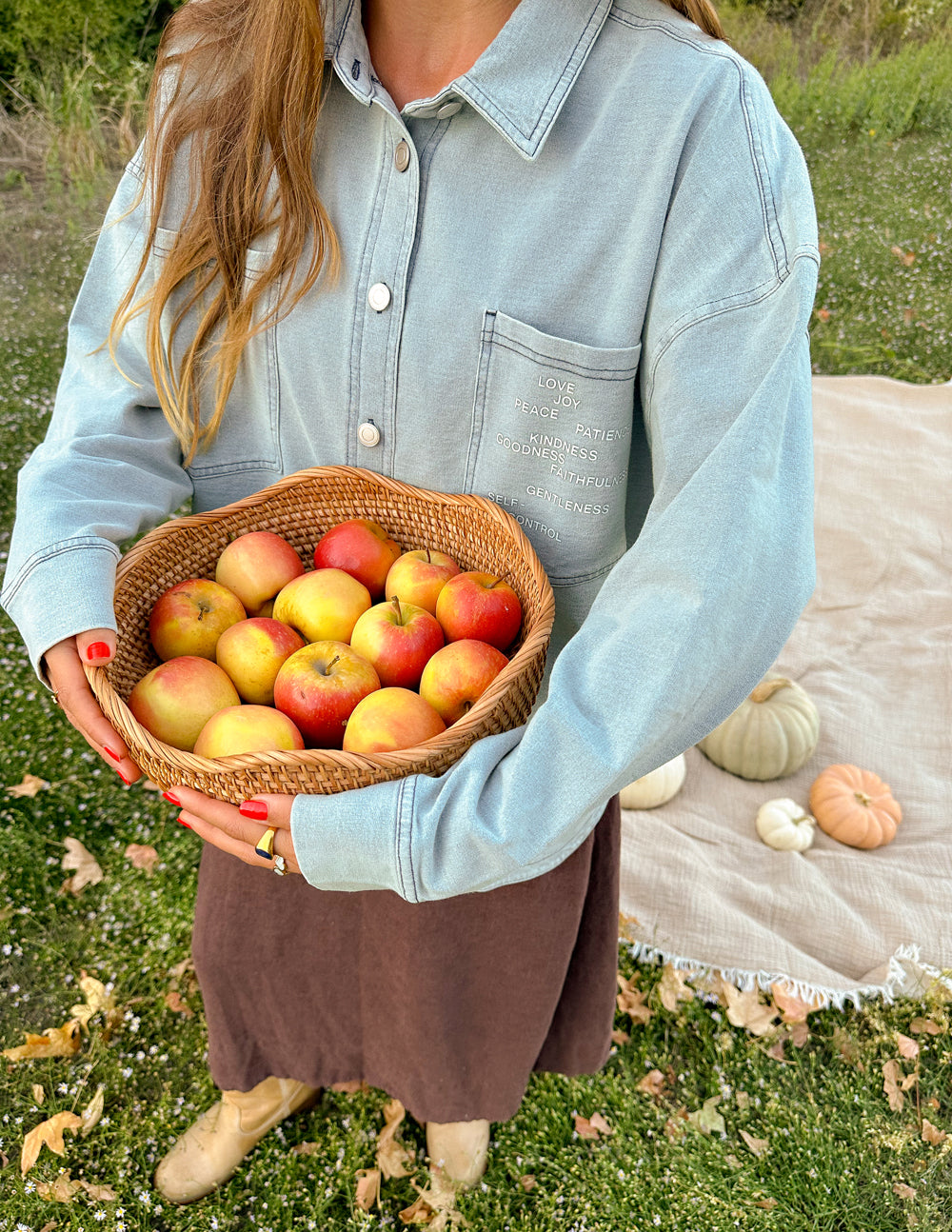 Fruit of the Spirit Blue Shadow Oversized Shacket Elevated Faith