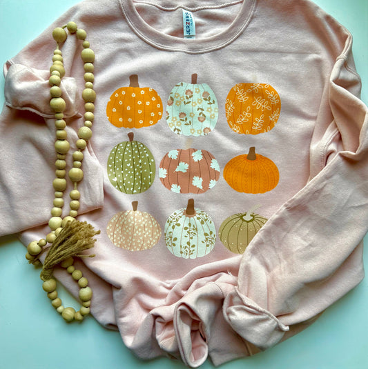 Pumpkin Patch Graphic Crewneck Sweatshirt Comfort Colors