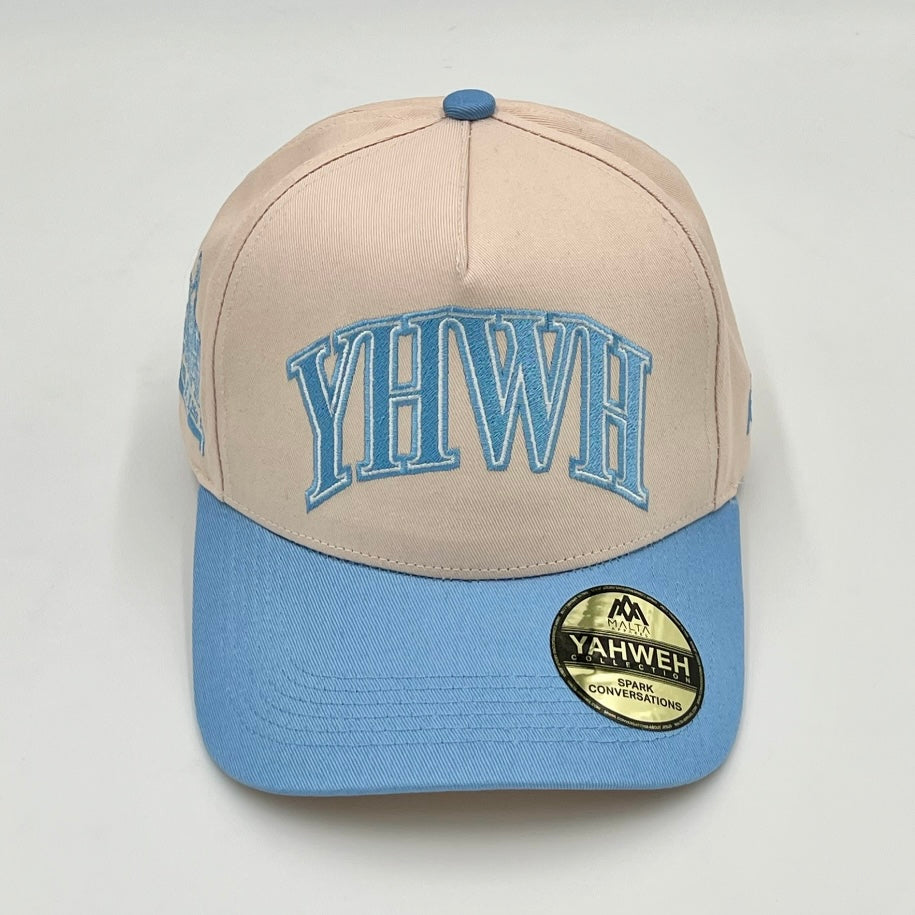 [PRE-ORDER - SHIPS AUGUST 15TH] ‘YHWH’ Structured SnapBack - Cream/Baby Blue