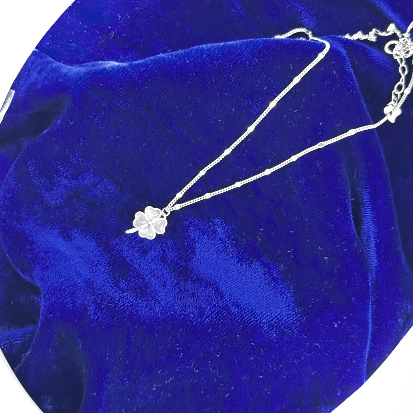 Sterling Silver Four-Leaf Clover Necklace Hypoallergenic Lucky Charm