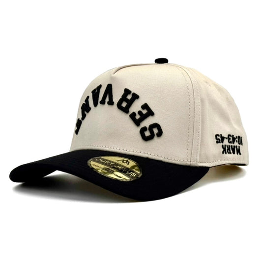 ‘SERVANT’ Premium SnapBack - Cream/Black