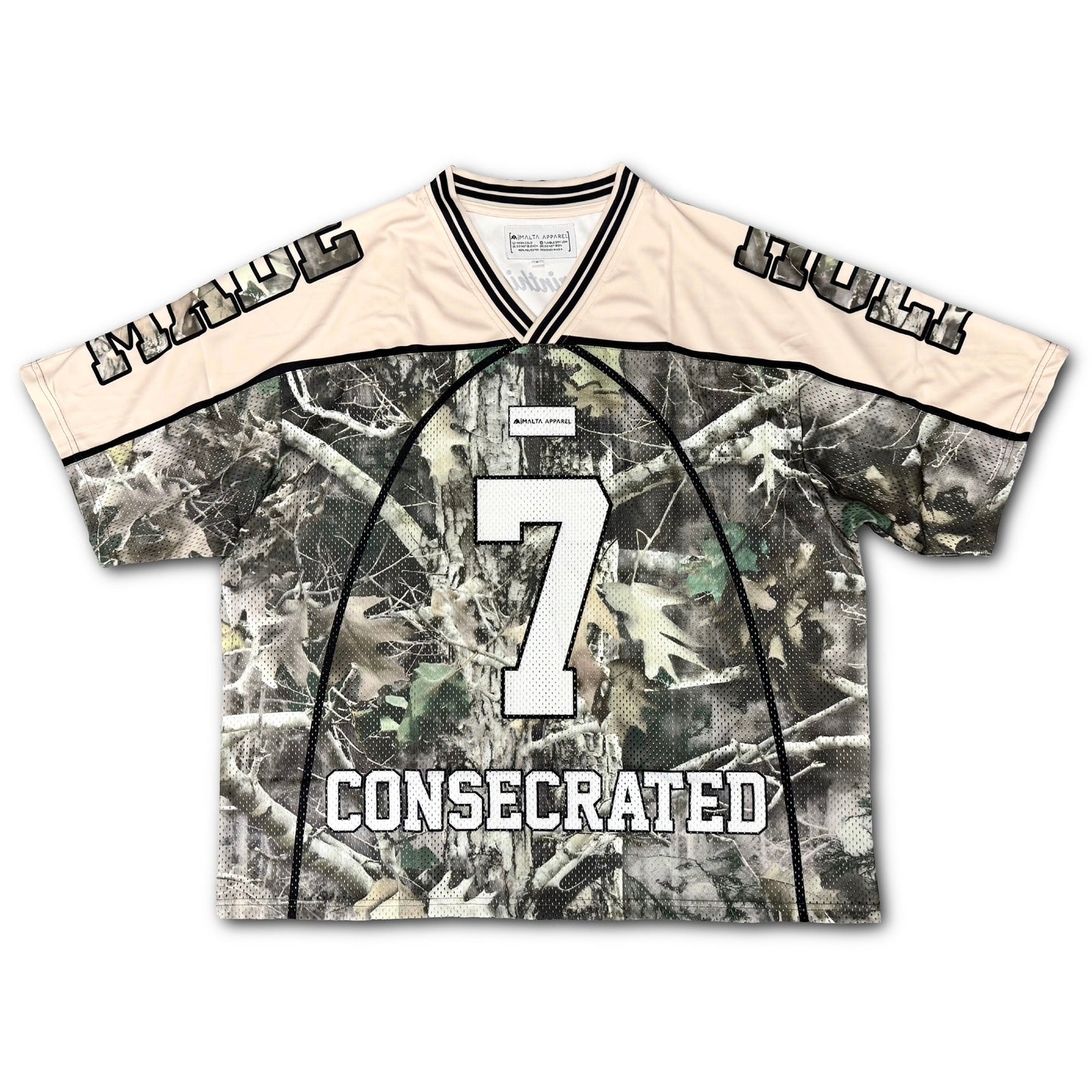 CONSECRATED Jersey Cream Woodland Camo Oversized Fit