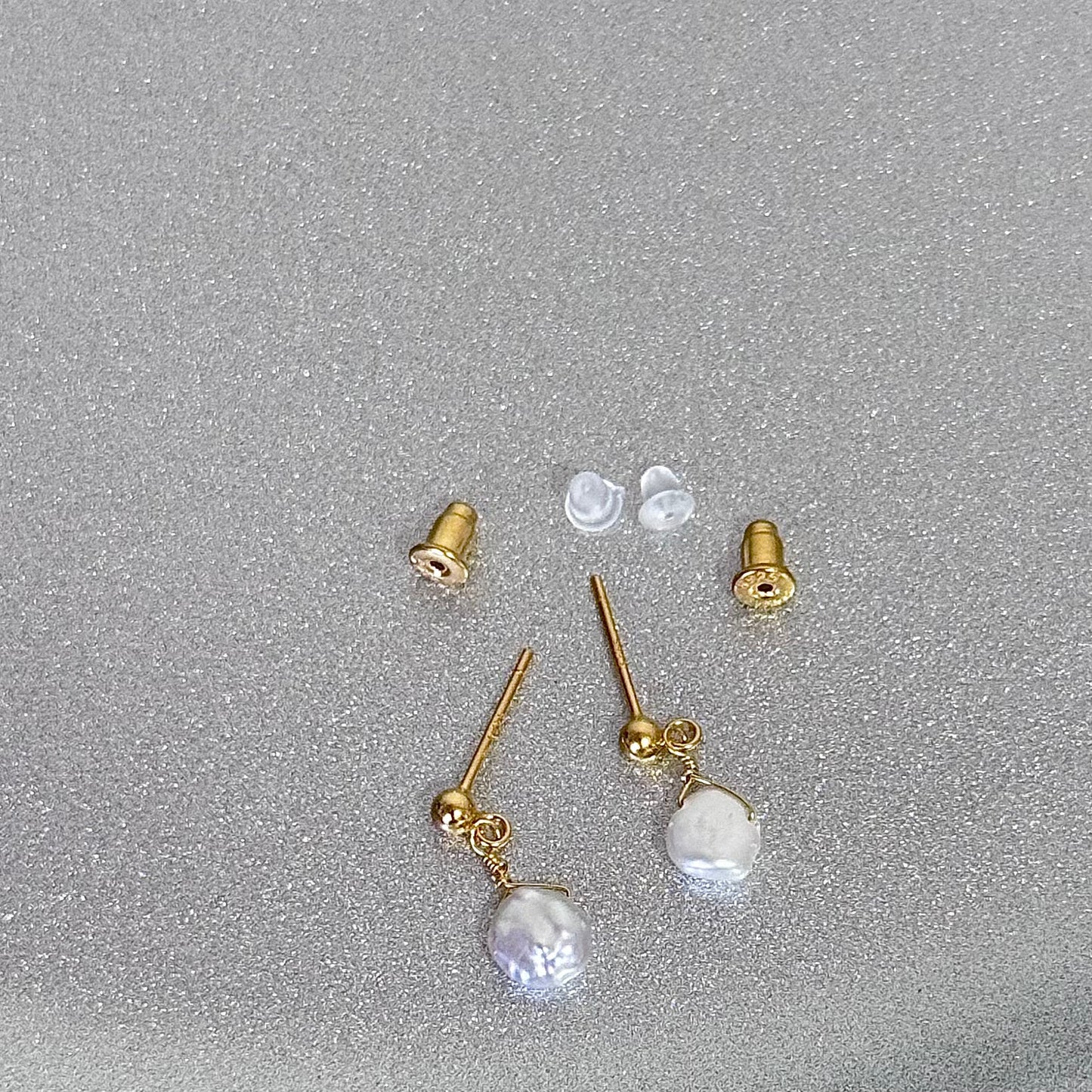 Gold-Plated Freshwater Pearl Drop Earrings Minimalist Jewelry Amtikiss Casuals