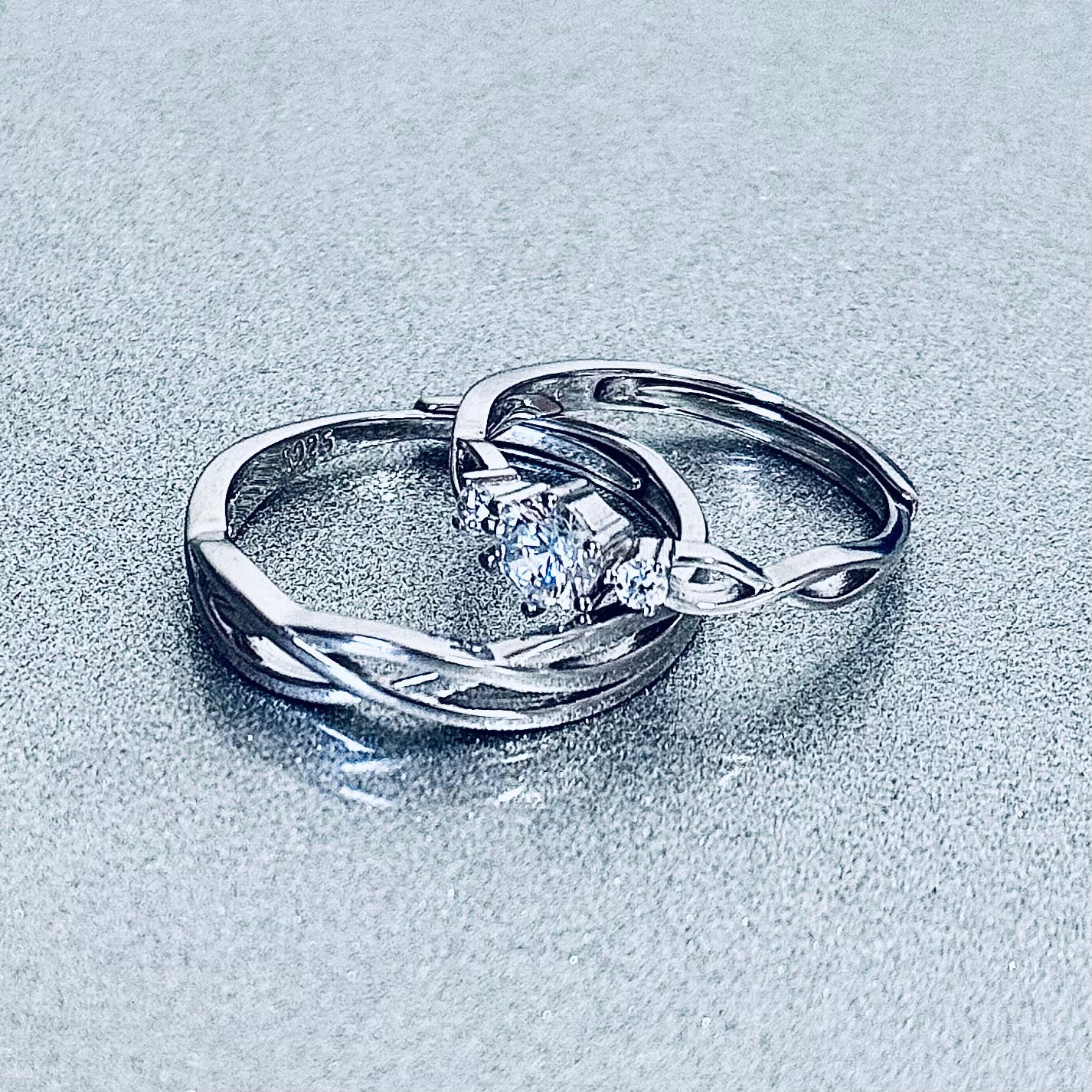 Sterling Silver Star-Cut Zircon Engagement Ring Amtikiss Casuals