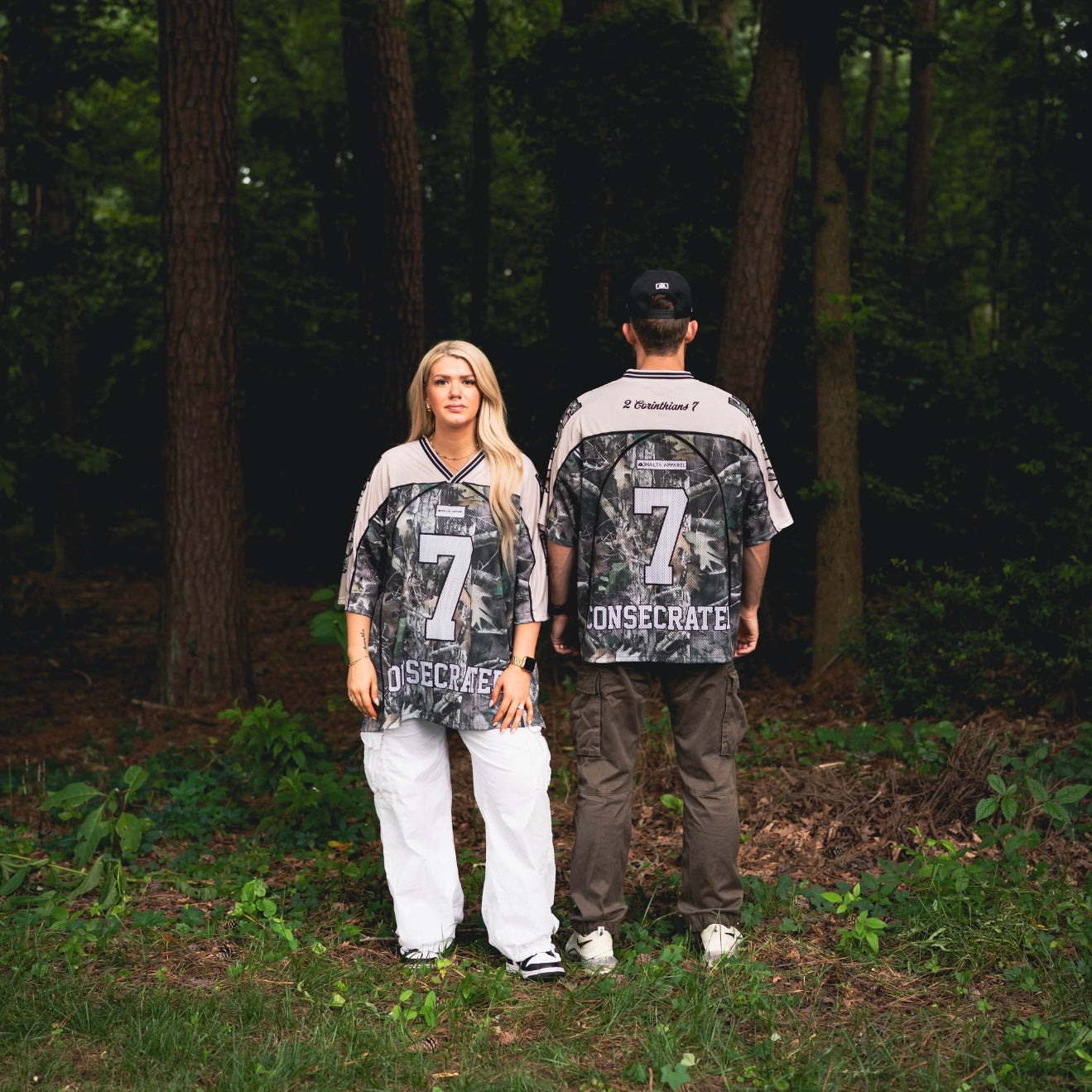 CONSECRATED Jersey Cream Woodland Camo Oversized Fit