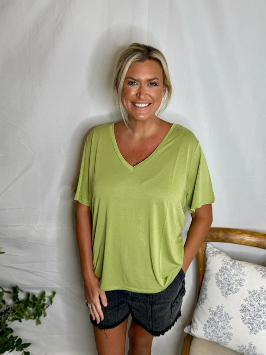 Soft Lightweight V-neck Casual Tee The Dreamy Tee