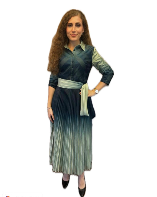 Pleated Sea Foam Dress