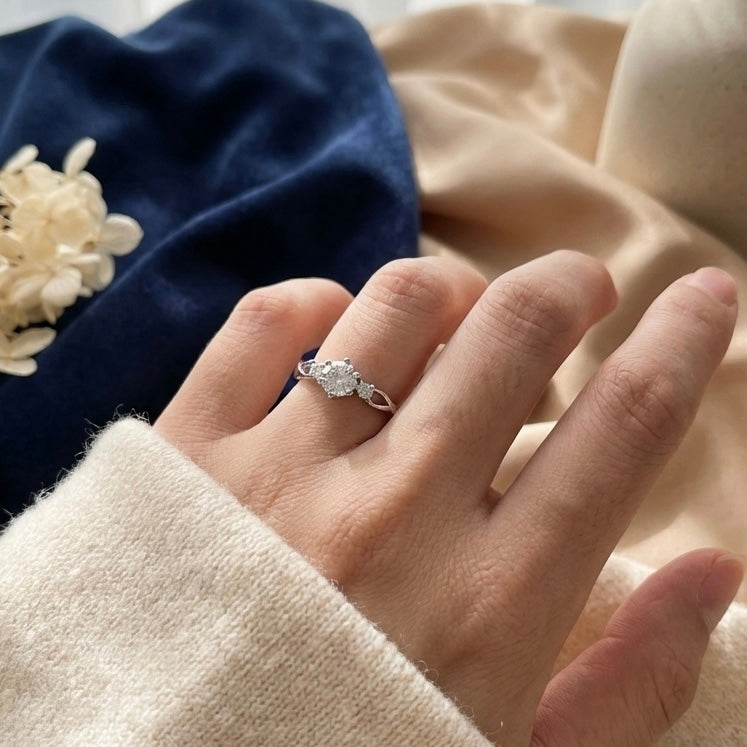 Sterling Silver Star-Cut Zircon Engagement Ring Amtikiss Casuals
