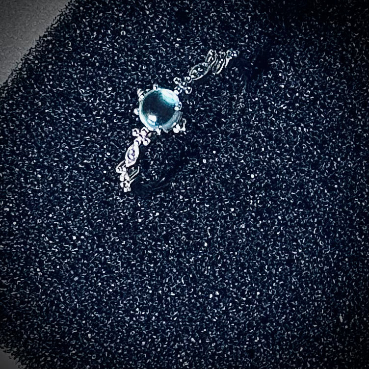 Moonstone Adjustable Butterfly Ring 925 Sterling Silver Elegant