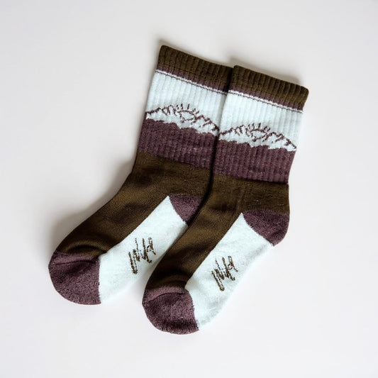 Brown Merino Wool Boot Socks Wild