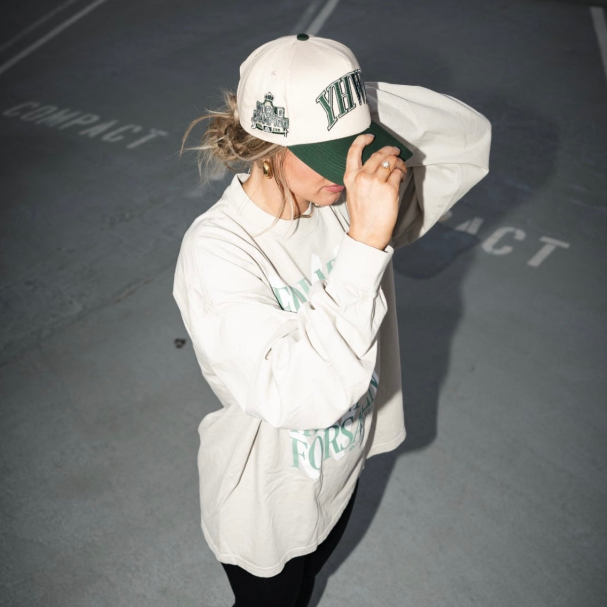[PRE-ORDER - SHIPS AUGUST 15TH] ‘YHWH’ Structured SnapBack - Cream/Billiard Green