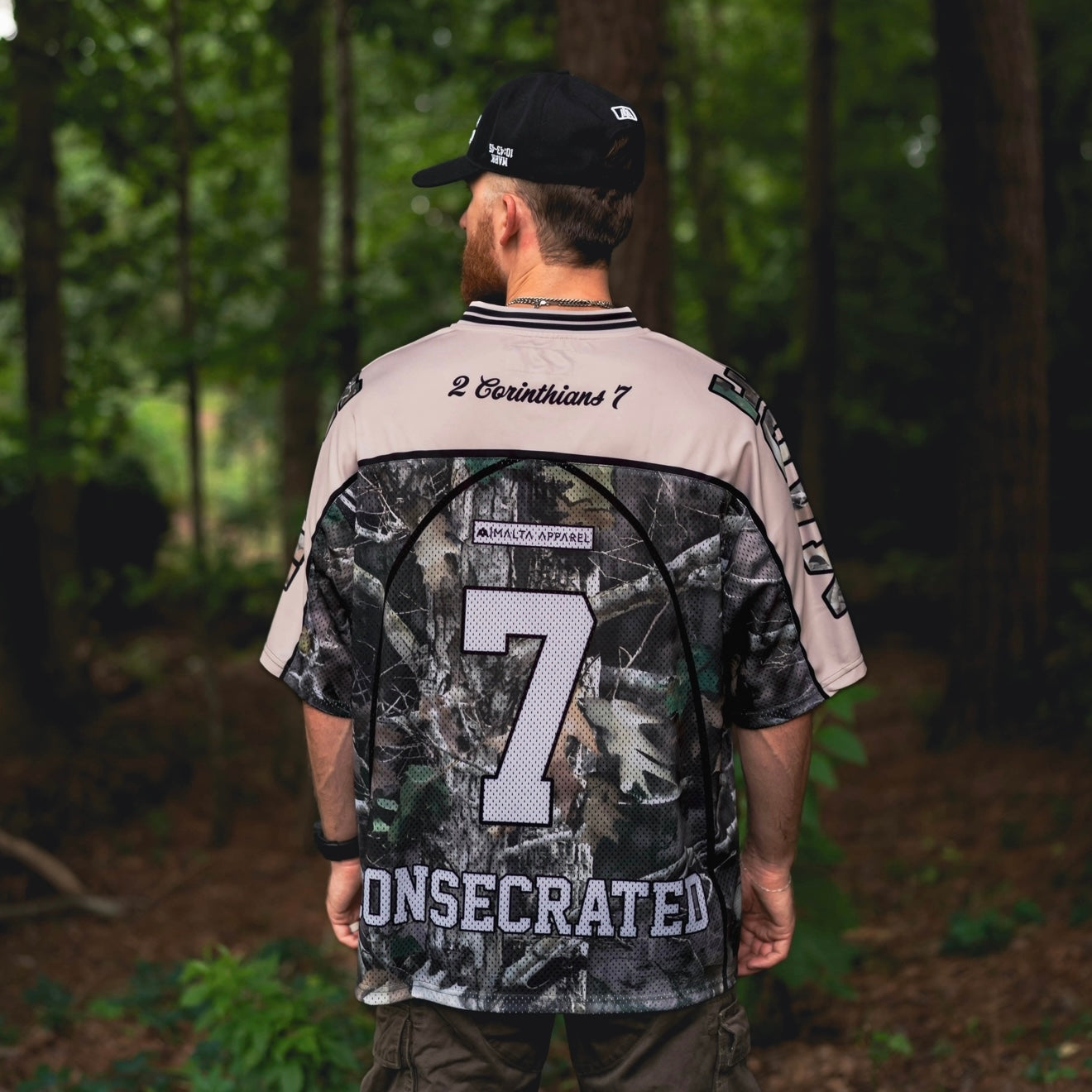 CONSECRATED Jersey Cream Woodland Camo Oversized Fit