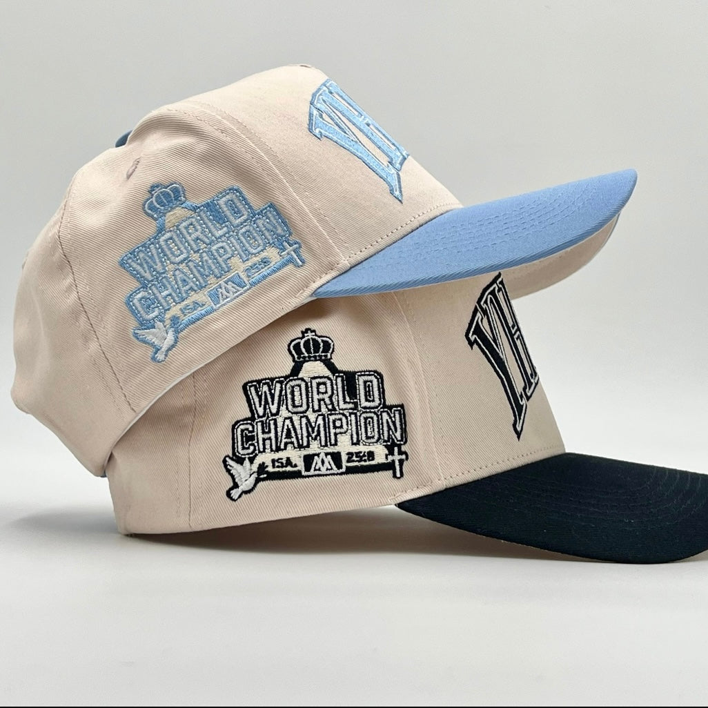[PRE-ORDER - SHIPS AUGUST 15TH] ‘YHWH’ Structured SnapBack - Cream/Baby Blue