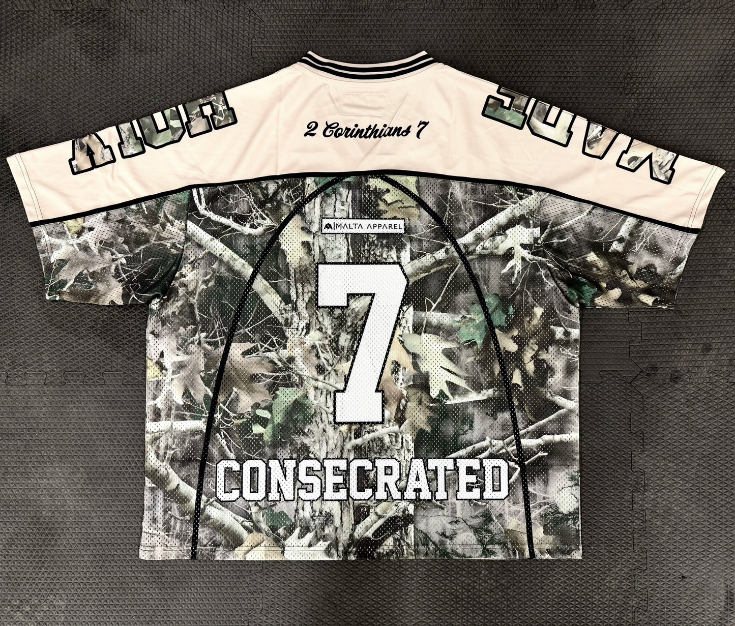 CONSECRATED Jersey Cream Woodland Camo Oversized Fit