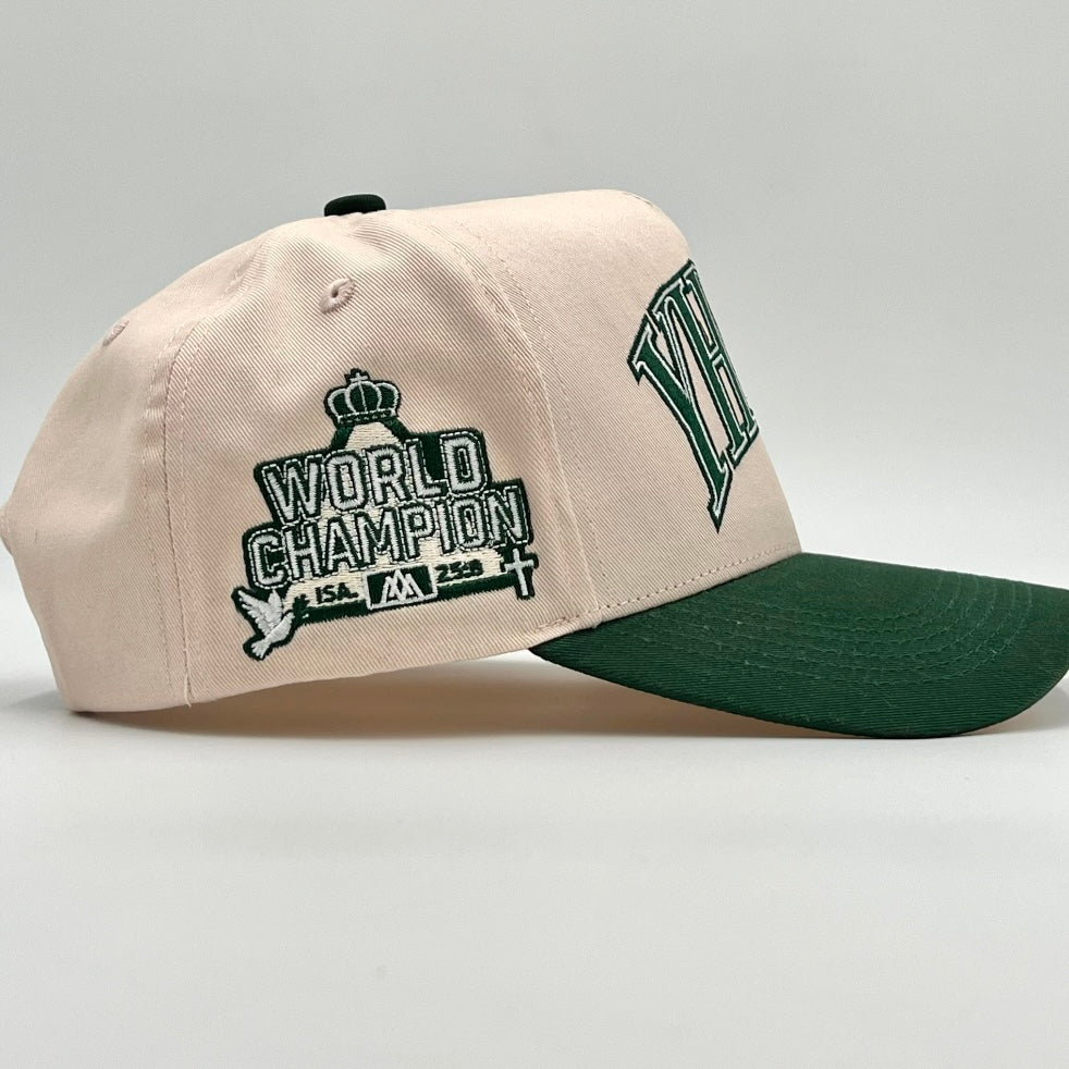 [PRE-ORDER - SHIPS AUGUST 15TH] ‘YHWH’ Structured SnapBack - Cream/Billiard Green