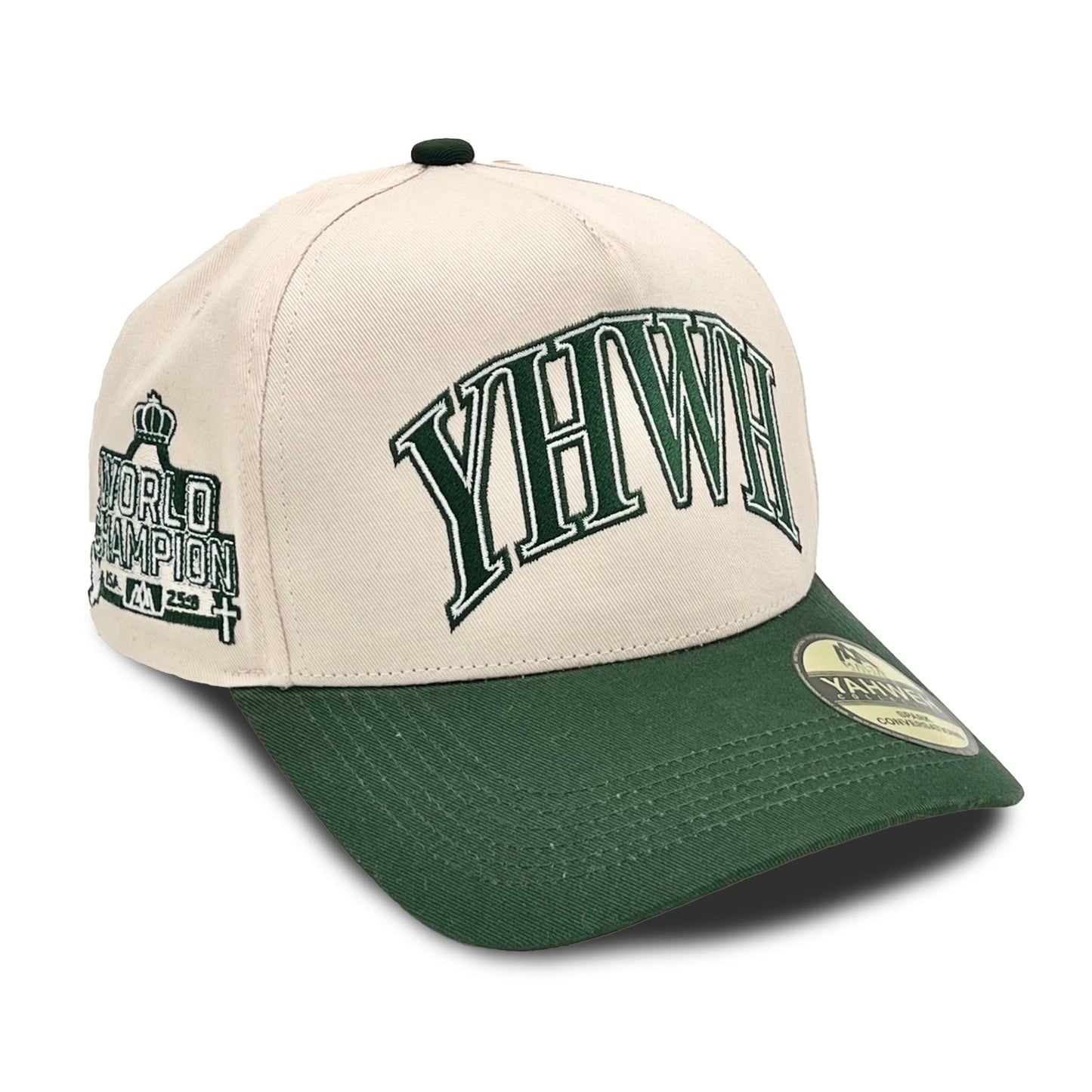 [PRE-ORDER - SHIPS AUGUST 15TH] ‘YHWH’ Structured SnapBack - Cream/Billiard Green