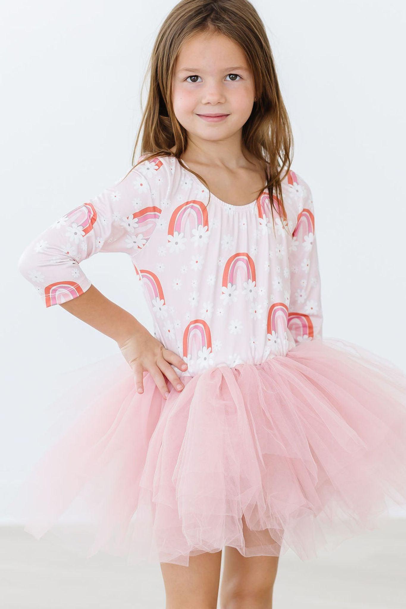 Fun & Flowers 3/4 Sleeve Tutu Leotard Mila & Rose