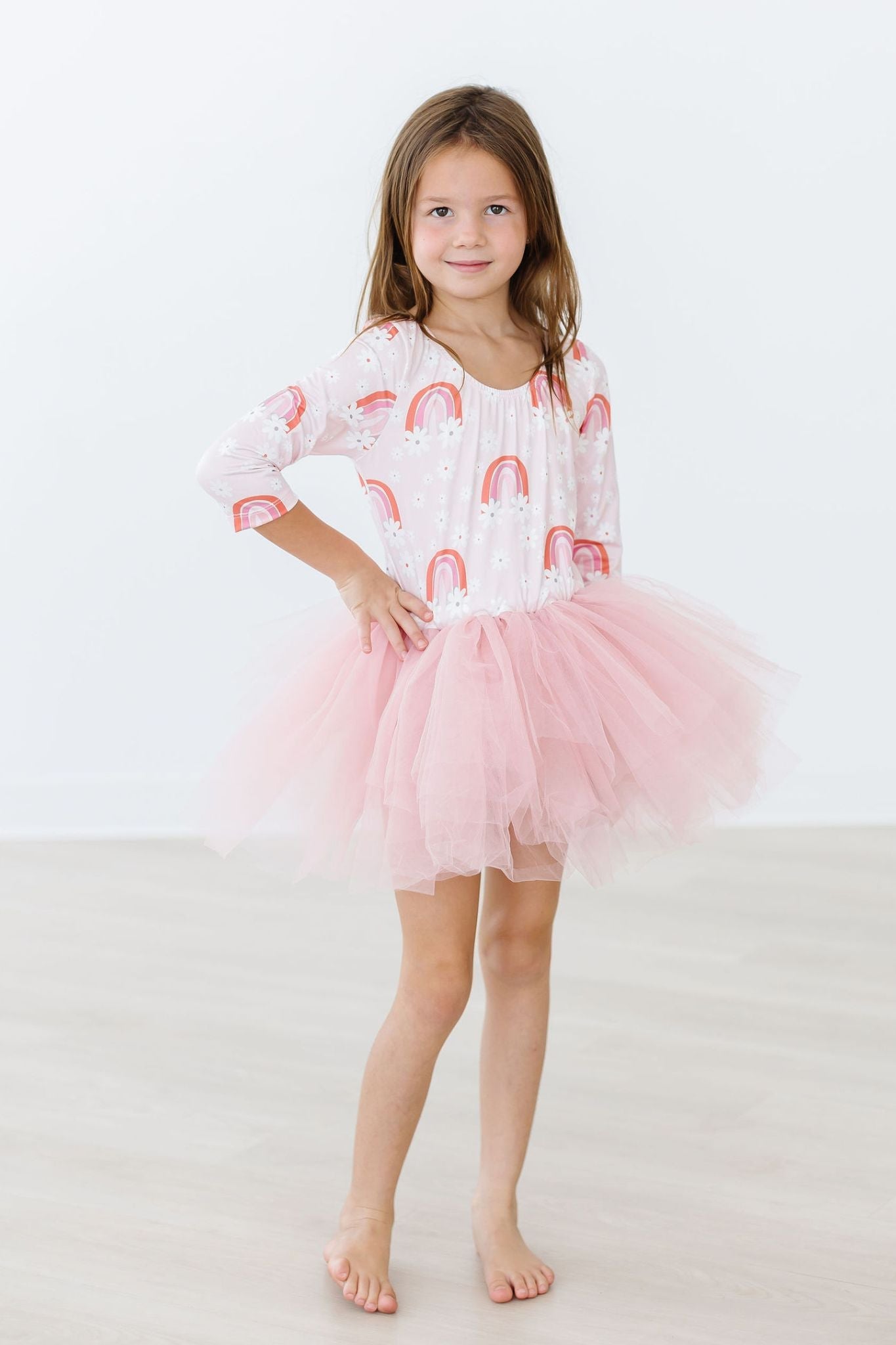 Fun & Flowers 3/4 Sleeve Tutu Leotard Mila & Rose