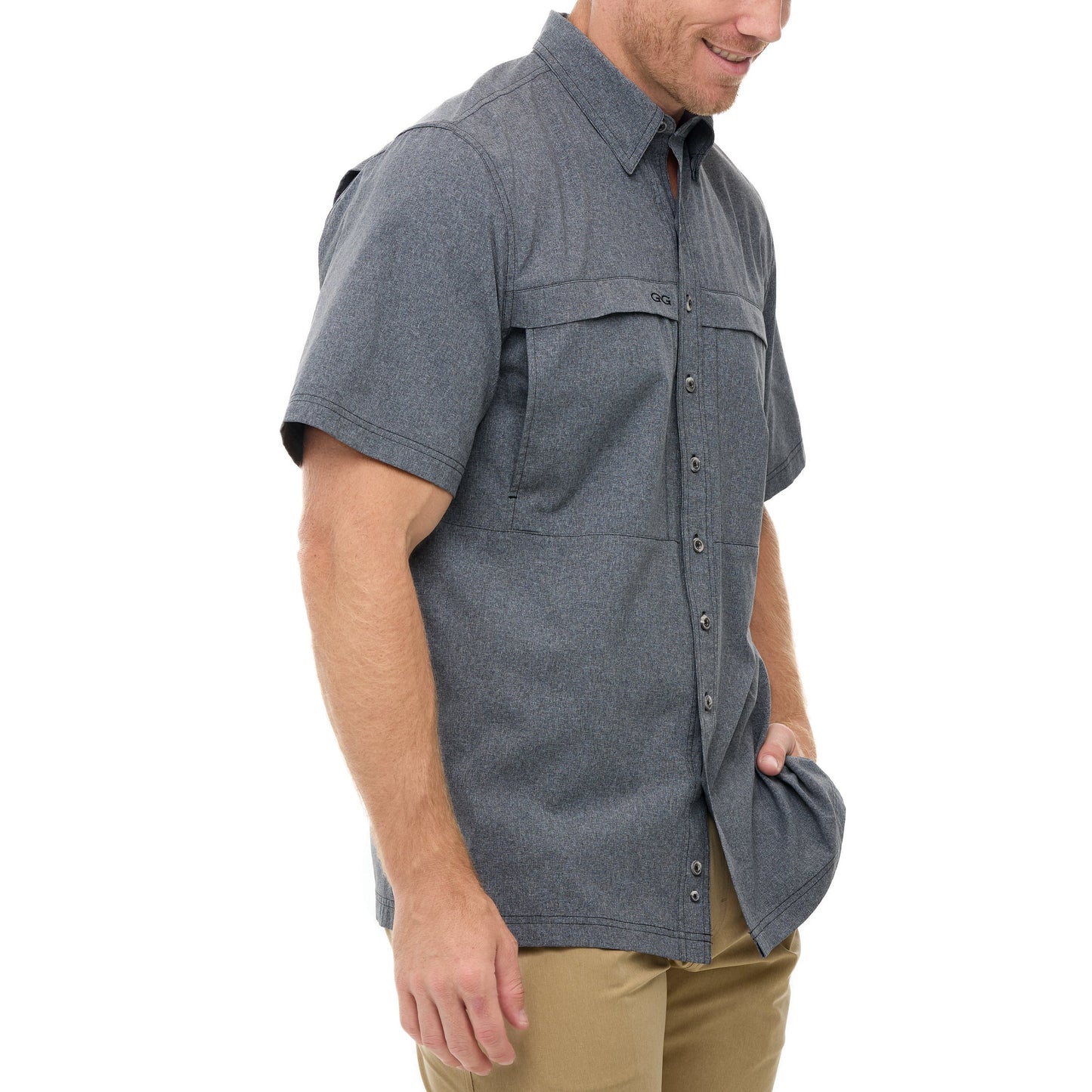 MicroTek Lightweight Microfiber Shirt with UPF 50+ Protection Caviar