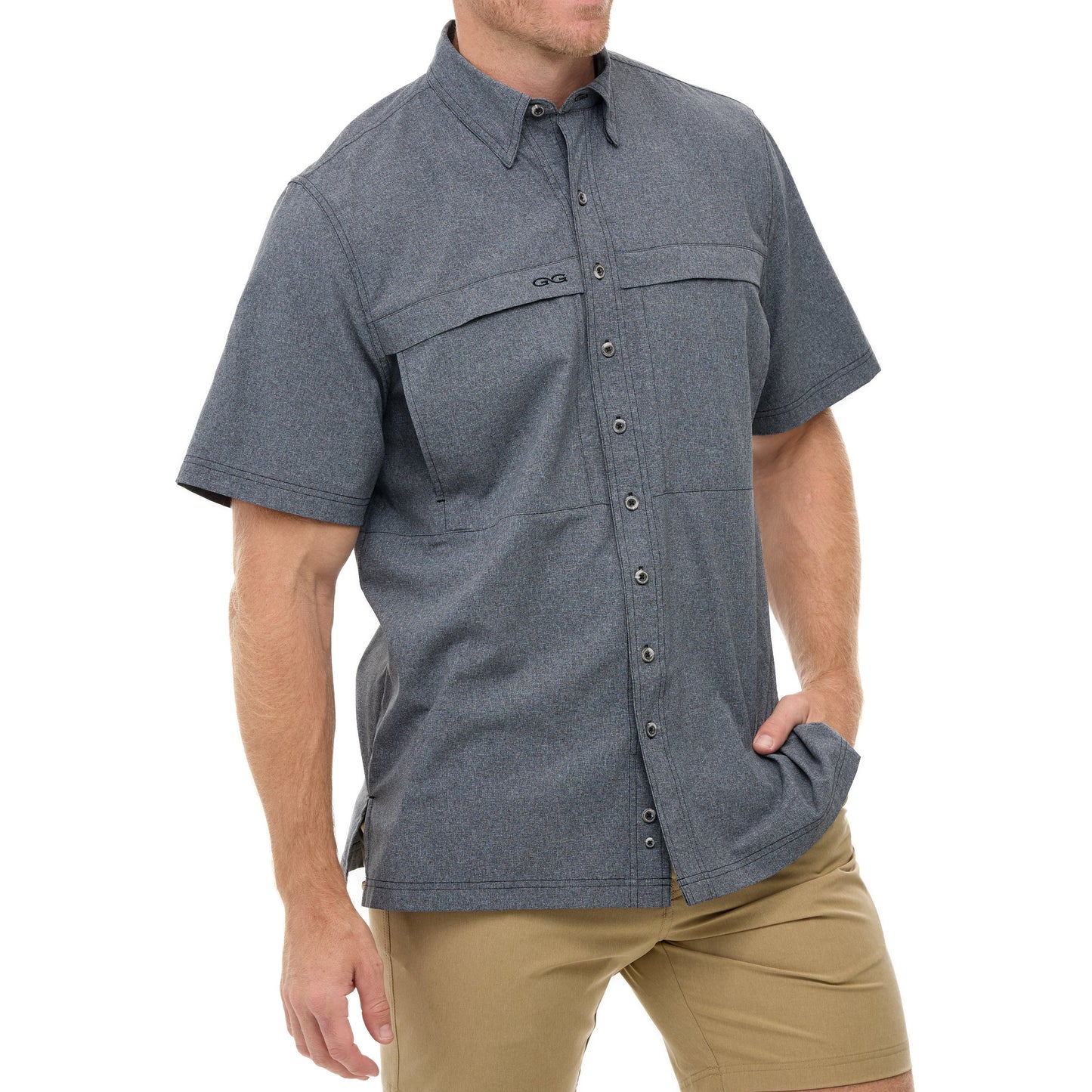 MicroTek Lightweight Microfiber Shirt with UPF 50+ Protection Caviar