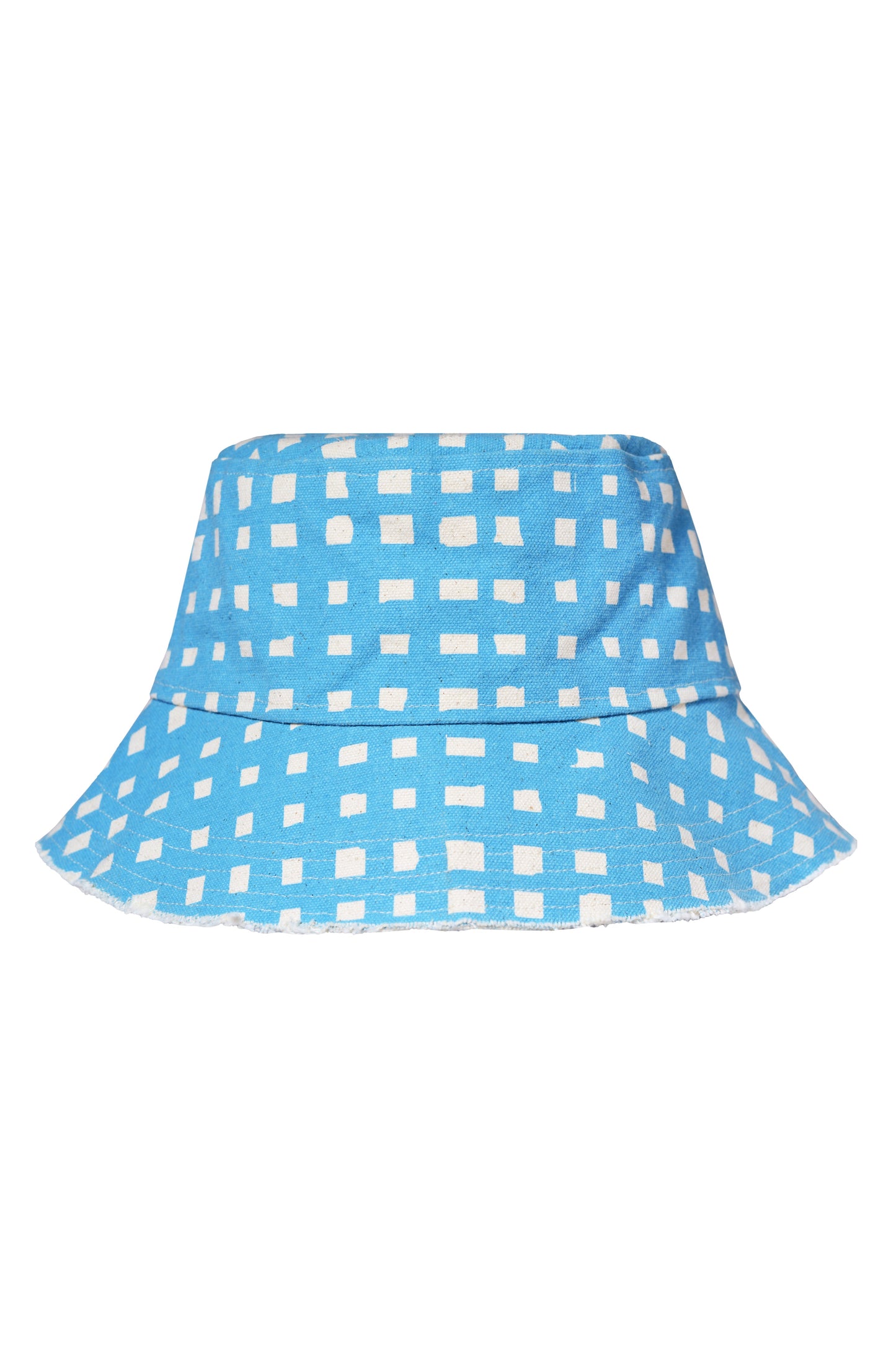 Grid Bucket Hat Cotton Canvas Bucket Hat