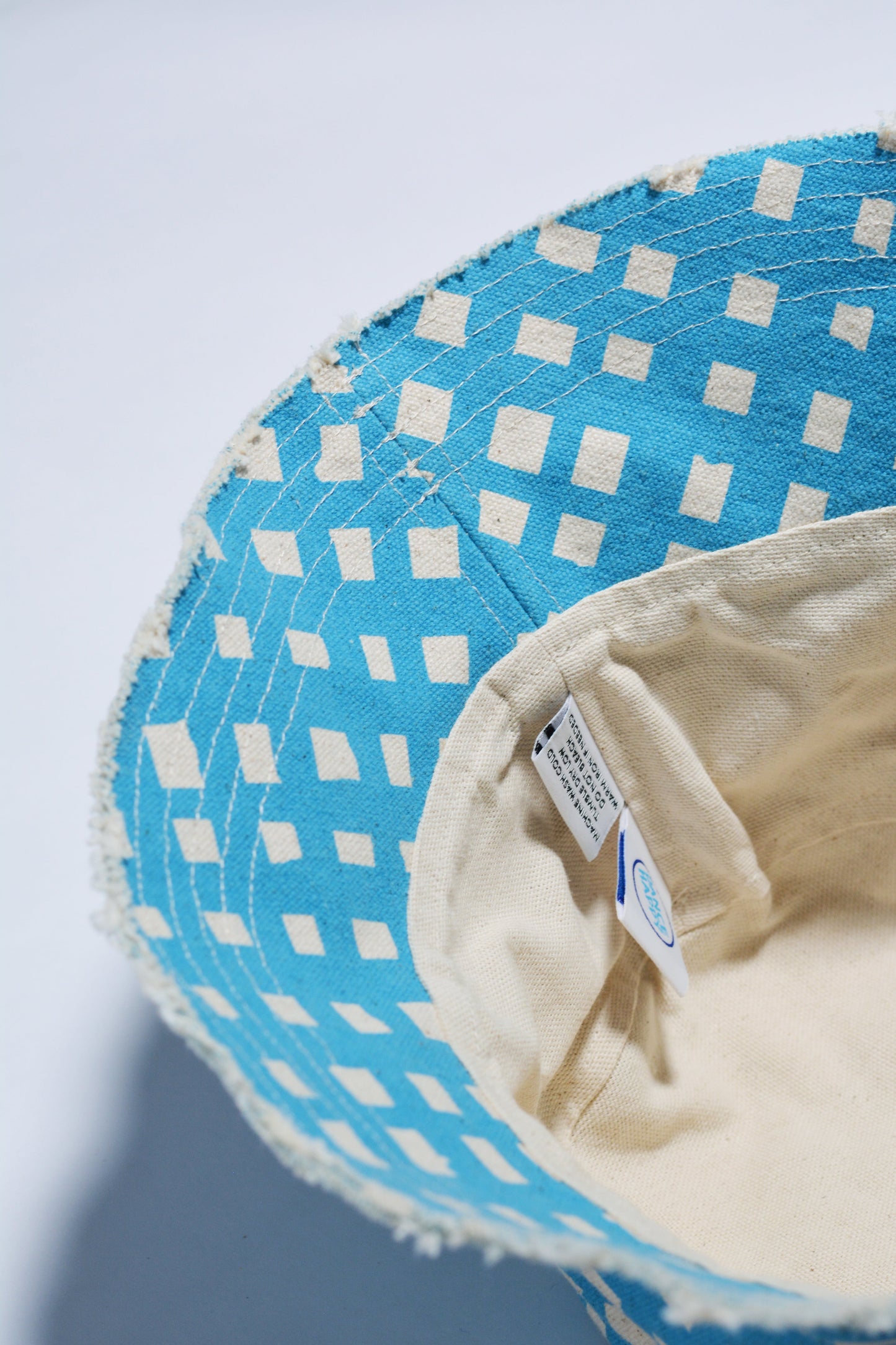 Grid Bucket Hat Cotton Canvas Bucket Hat