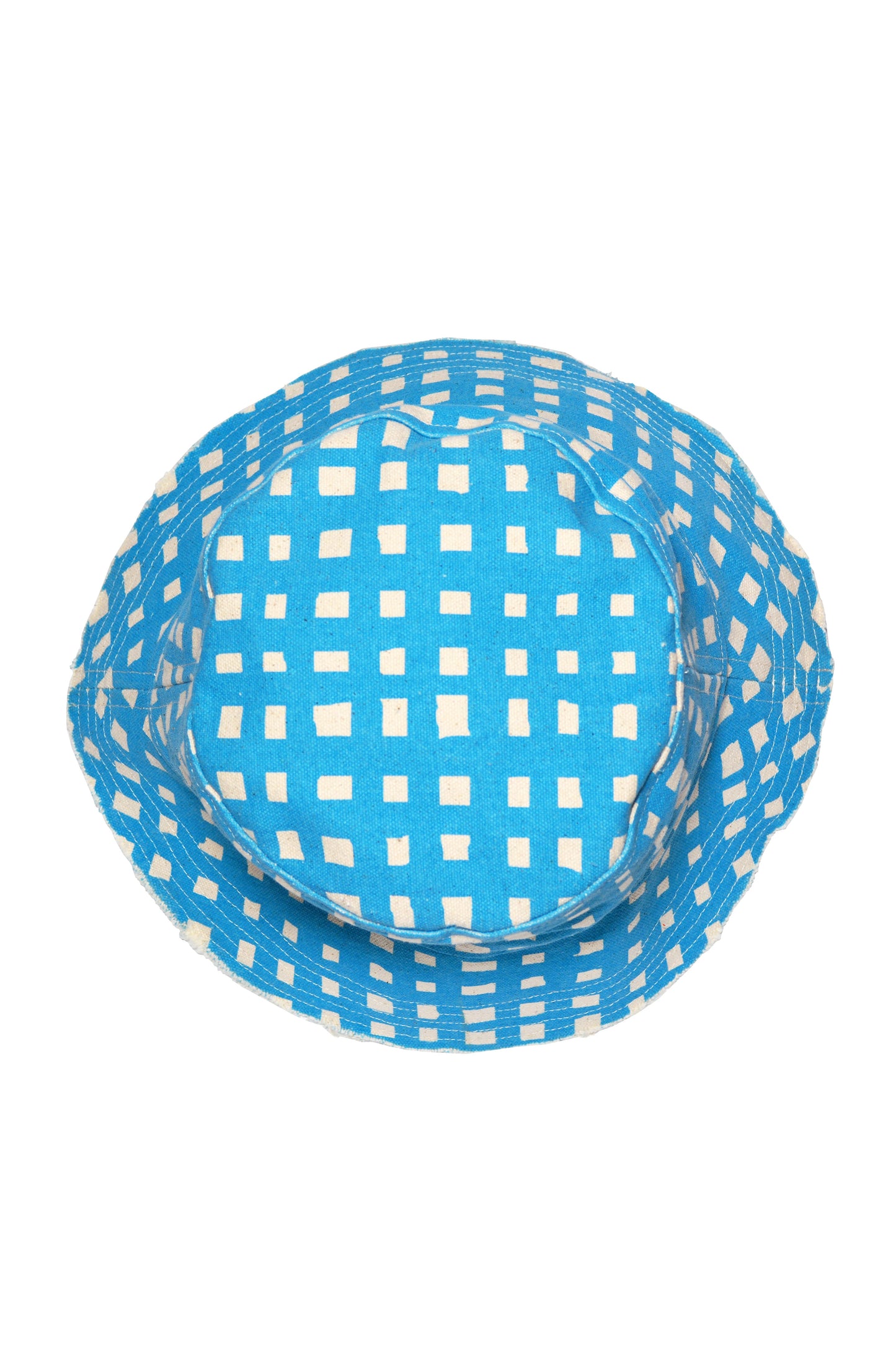 Grid Bucket Hat Cotton Canvas Bucket Hat