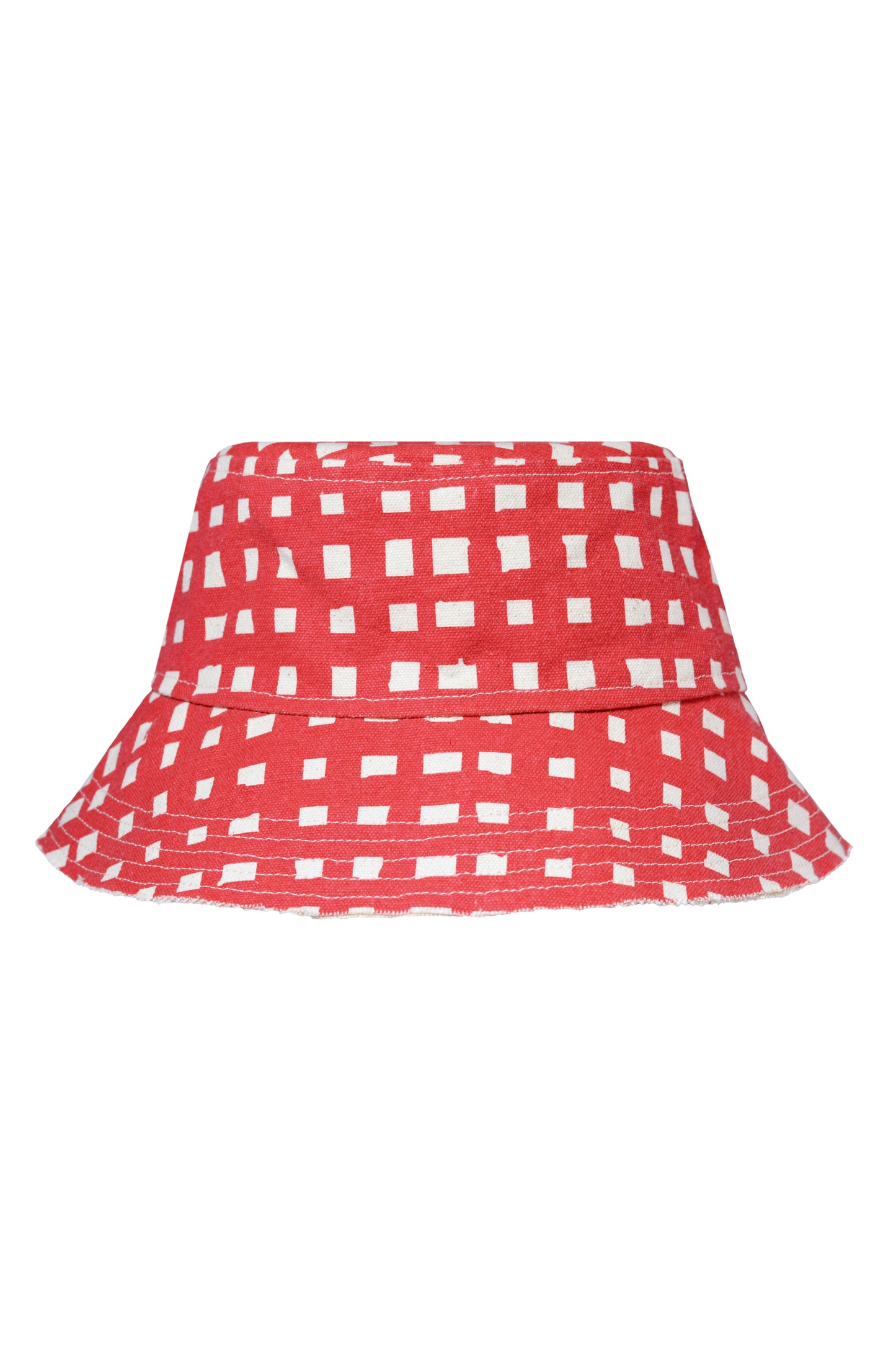 Grid Cotton Canvas Bucket Hat