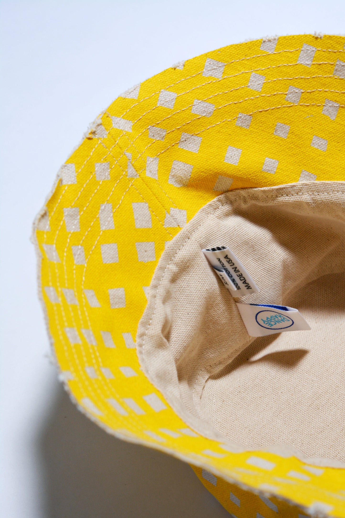 Grid Bucket Hat Cotton Canvas Bucket Hat
