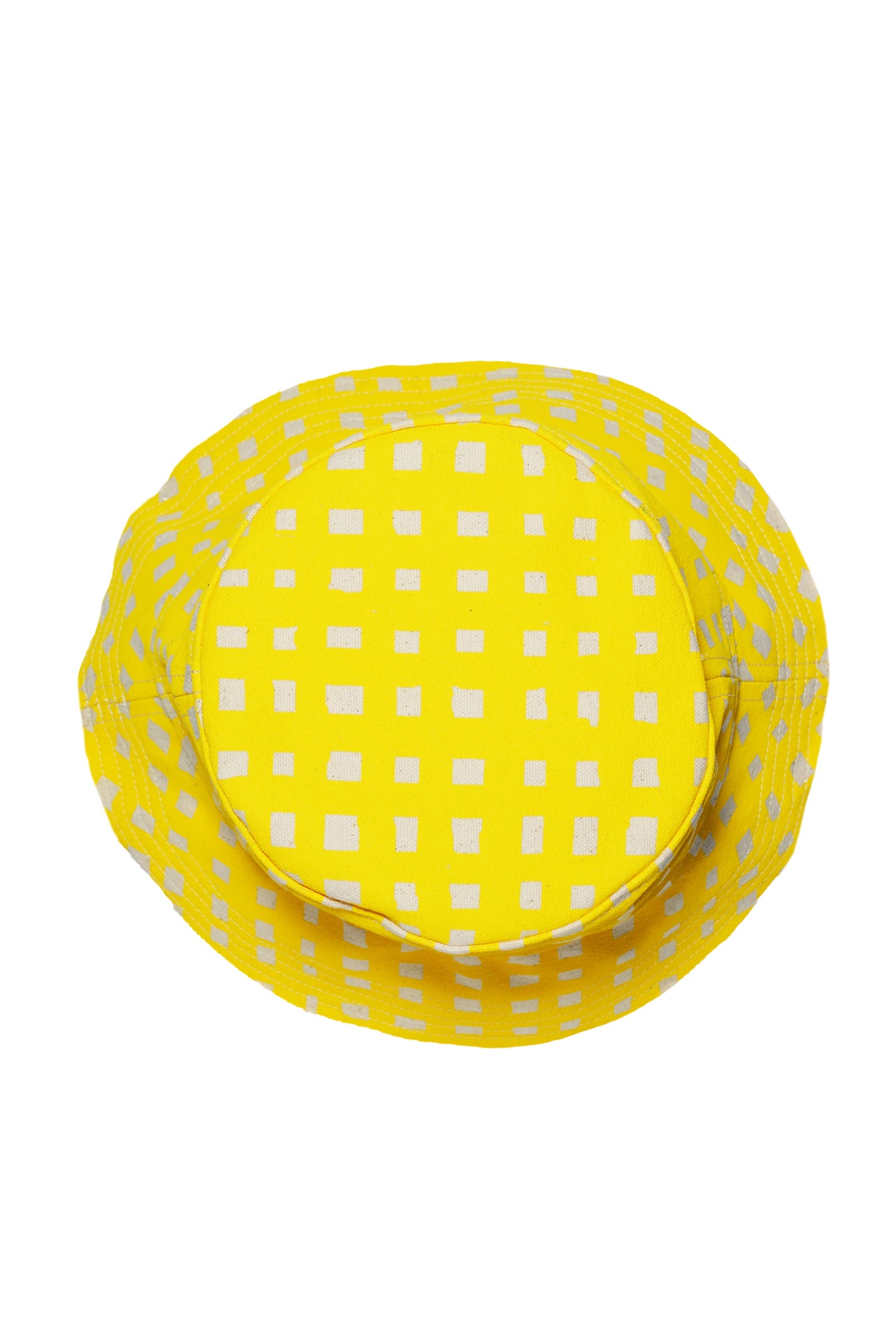 Grid Bucket Hat Cotton Canvas Bucket Hat