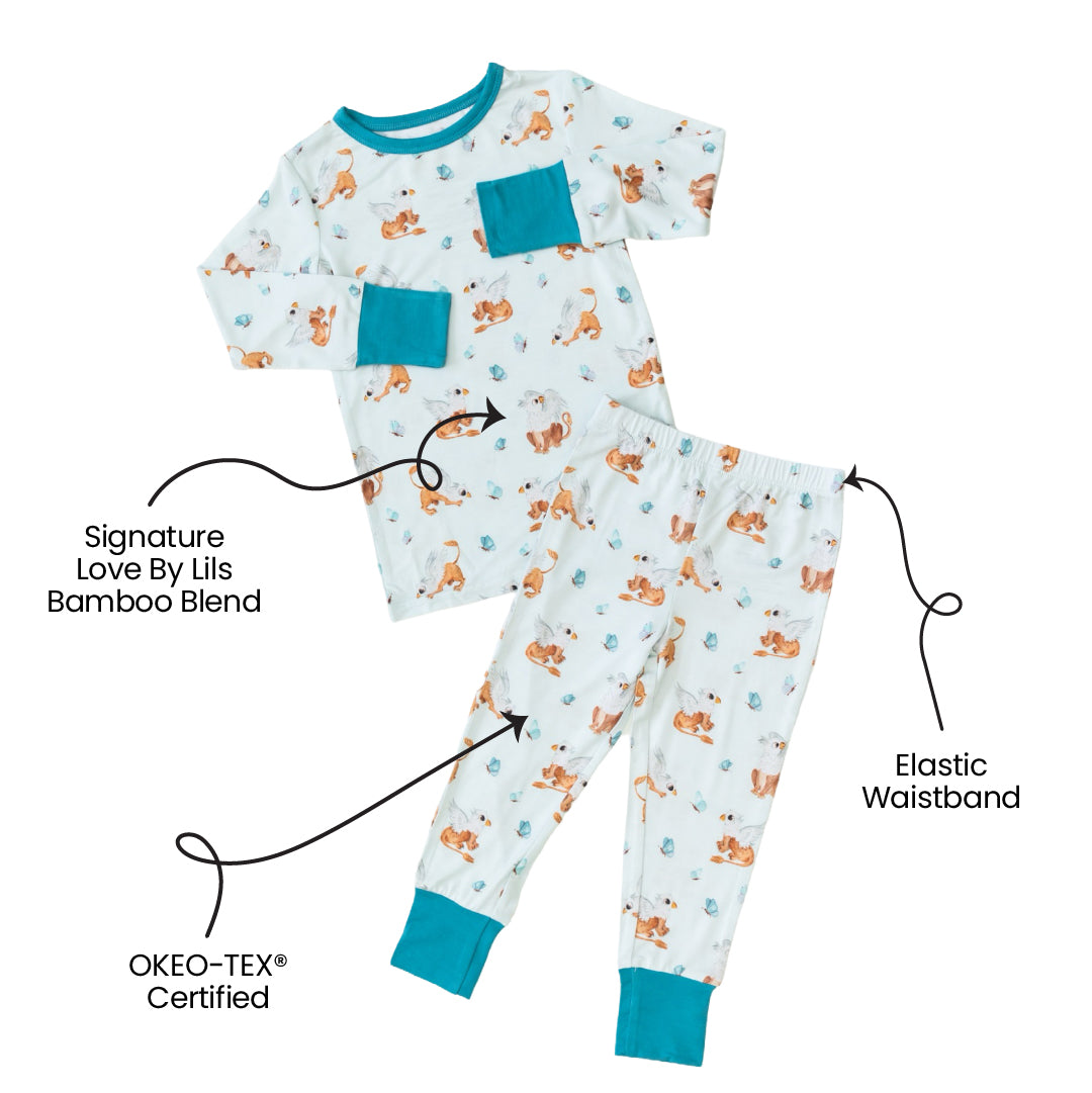 Butterflies Bamboo Long Sleeve 2-Piece Set Griffin