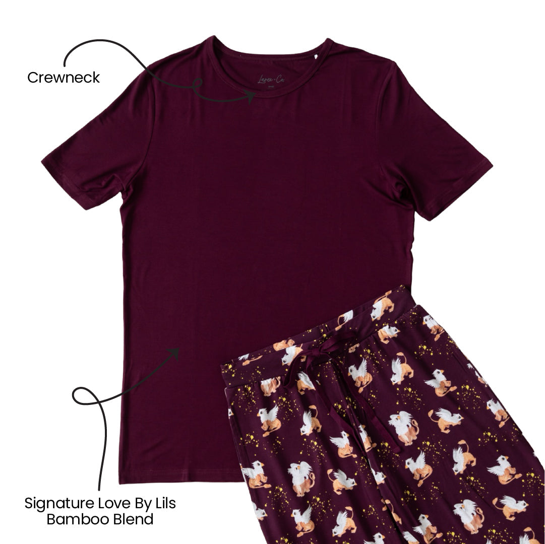 Griffin Bamboo Short Sleeve Adult Lounge Top Laree + Co.