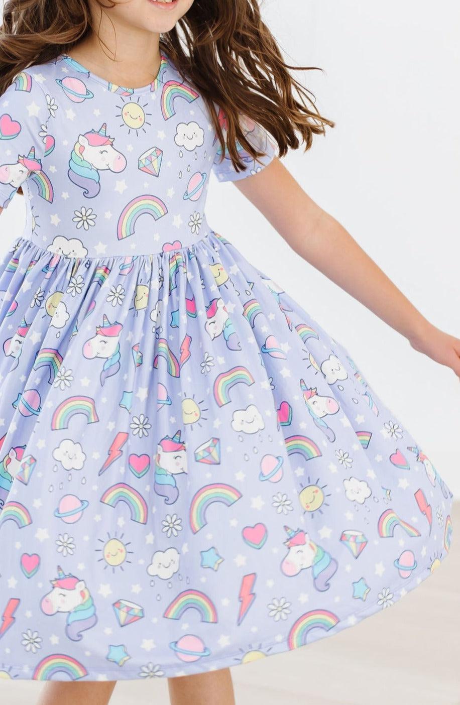 Galactic Unicorns Pocket Twirl Dress S/S Mila & Rose