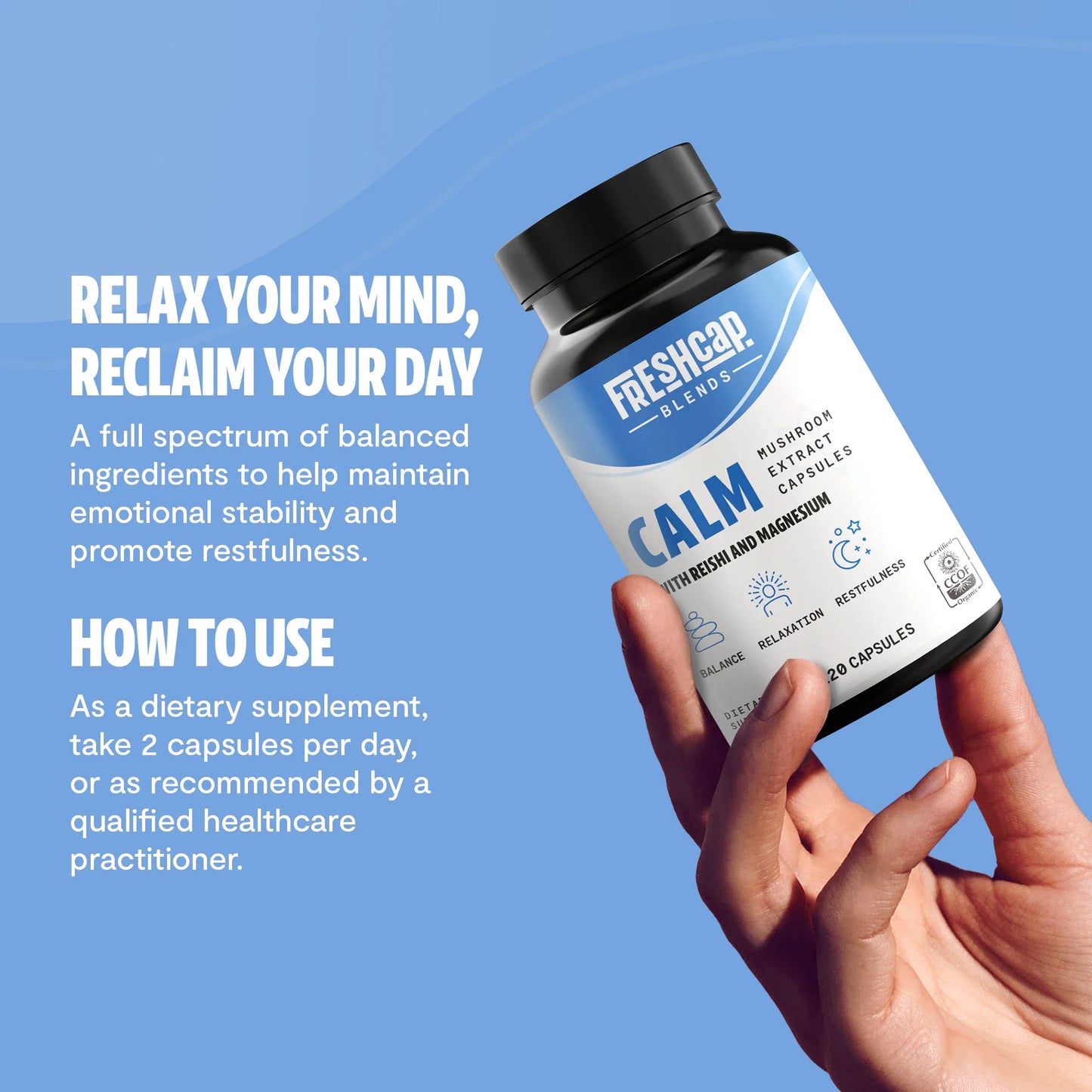 Calm Blend Magnesium Glycinate Capsules 120 Count