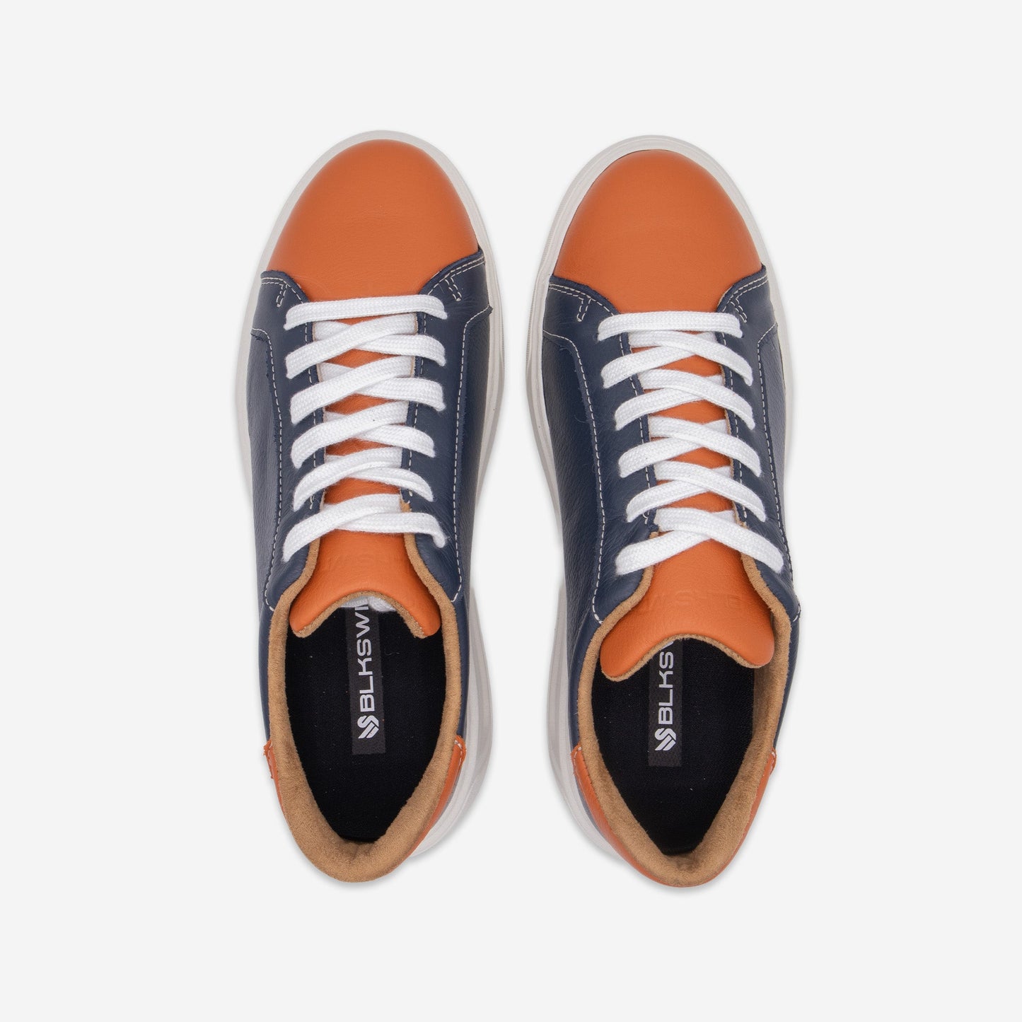 Heritage Gameday Navy Orange Leather Shoes BLKSWN