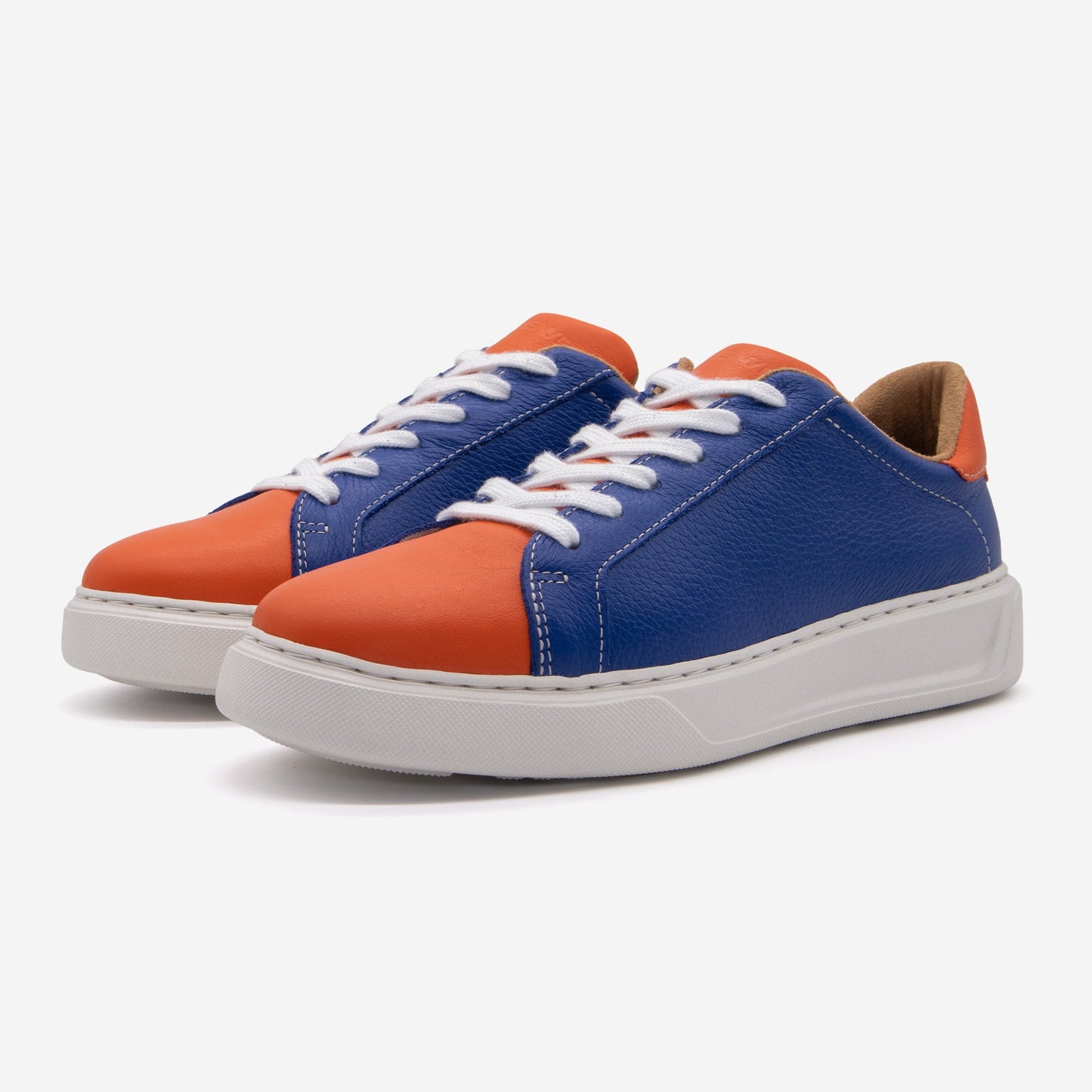 Blue + Orange Leather Gameday Shoes Heritage